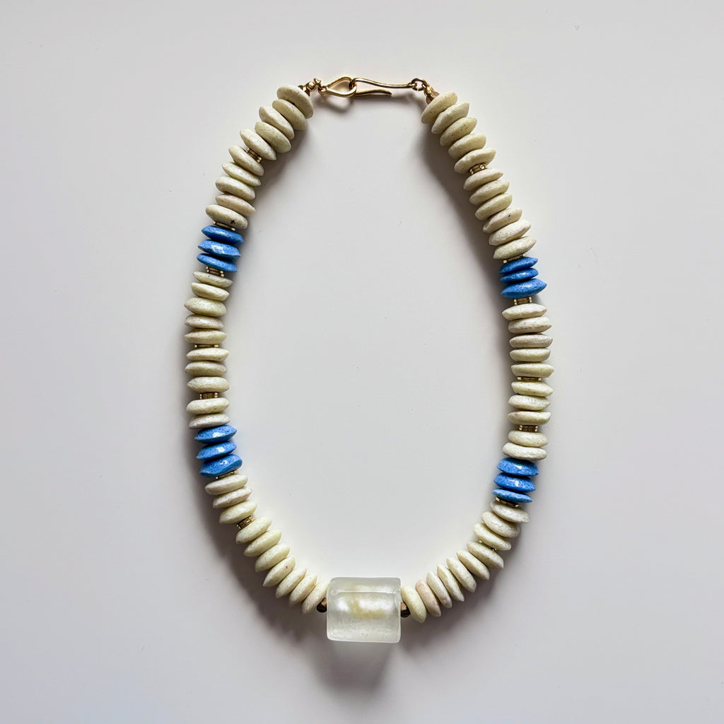 Handmade Glass Bead Necklace – Minimalist Artisan Jewelry – Handmade Jewelry