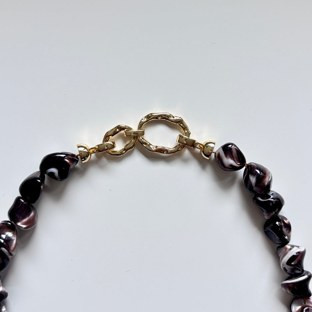 Chrysocolla & Amber Necklace – Handmade Statement Gemstone Jewelry