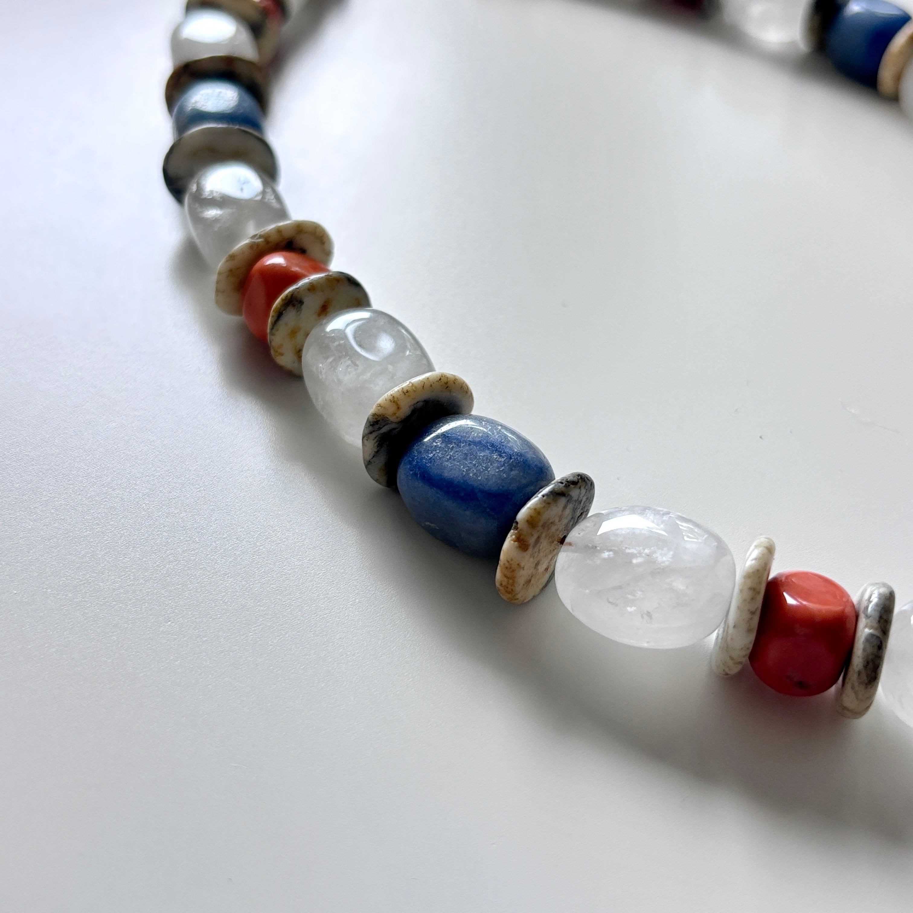 Sodalite and Nature Stone Necklace – Handmade Natural Gemstone Jewelry