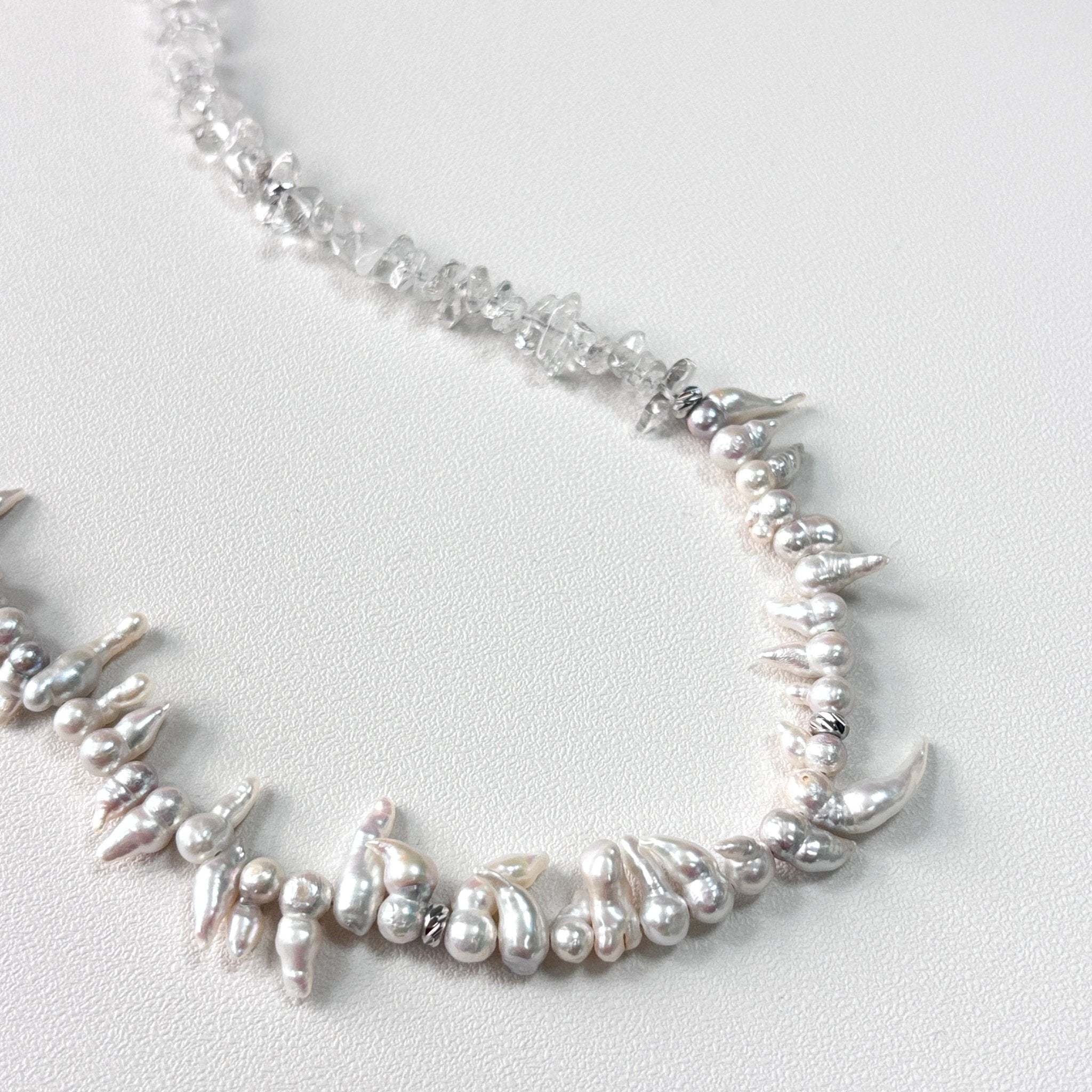 Coastline – Crystal & Freshwater Pearl Necklace