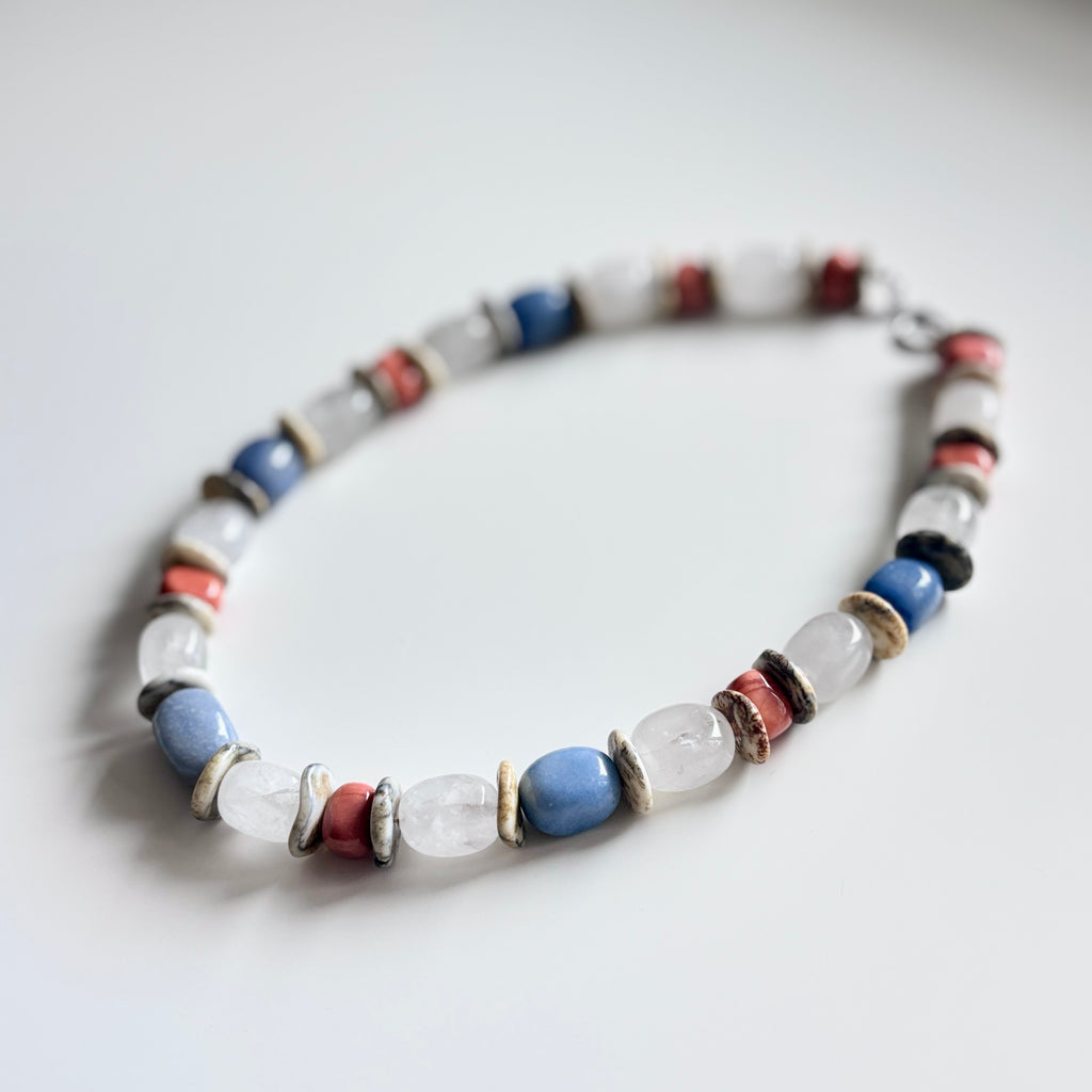 Sodalite and Nature Stone Necklace – Handmade Natural Gemstone Jewelry