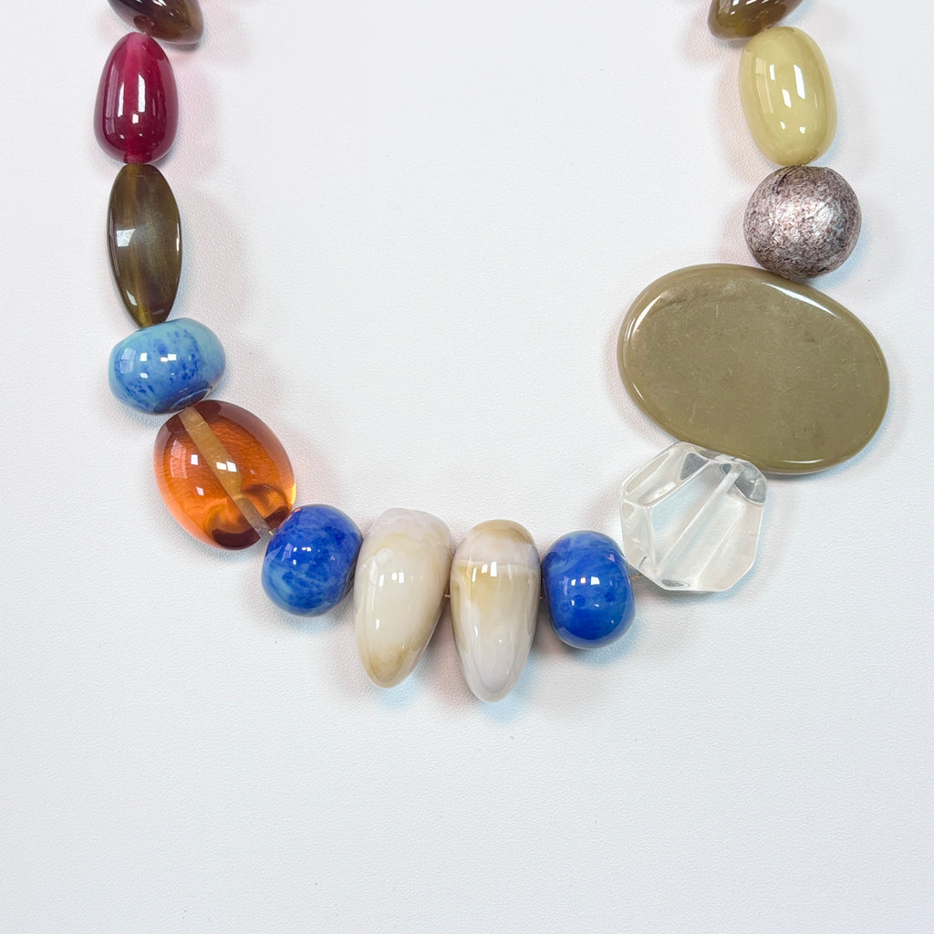 Multicolor Acrylic Bead Necklace – Handmade Statement Jewelry