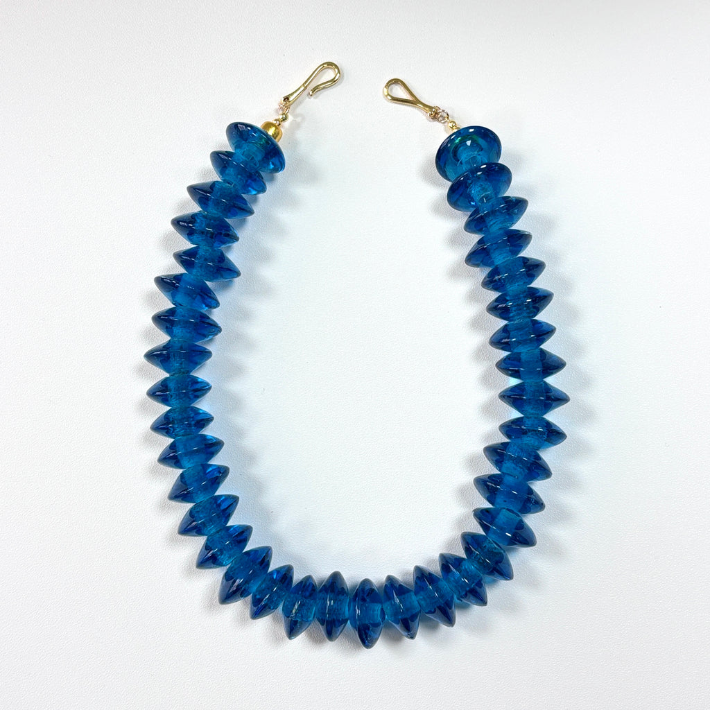 Blue Glass Bead Necklace – Handmade Art Glass Jewelry