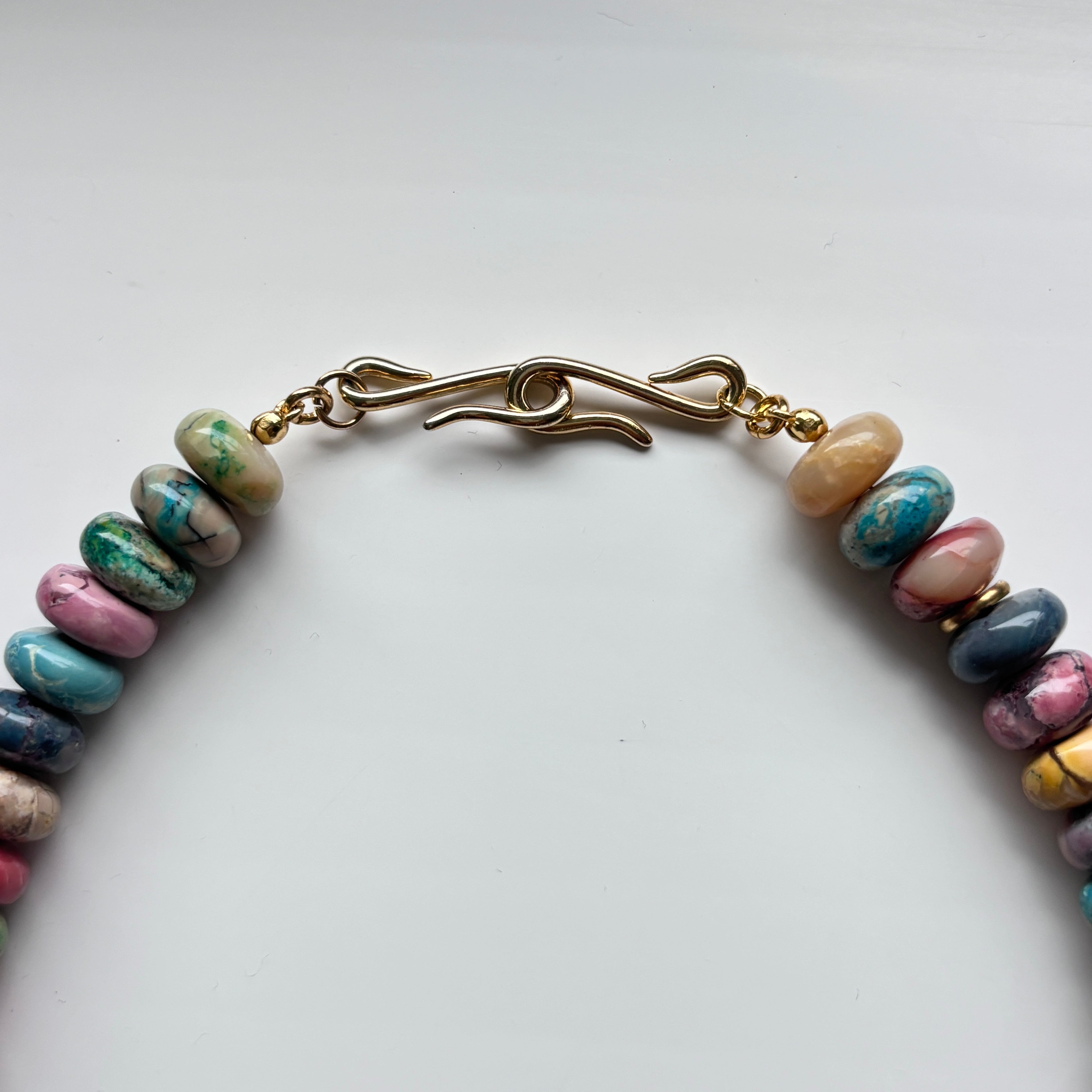 Colorful Natural Stone and Baroque Pearl Necklace – Handmade Natural Stones Jewelry Gift for Her Summer Necklace