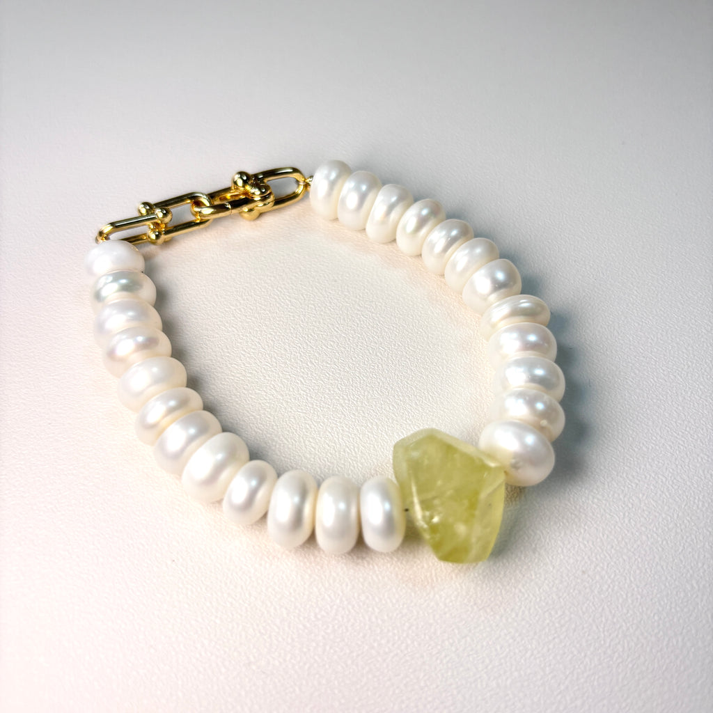 Freshwater Pearl & Natural Stone Bracelet – Handmade Natural Gemstone Jewelry