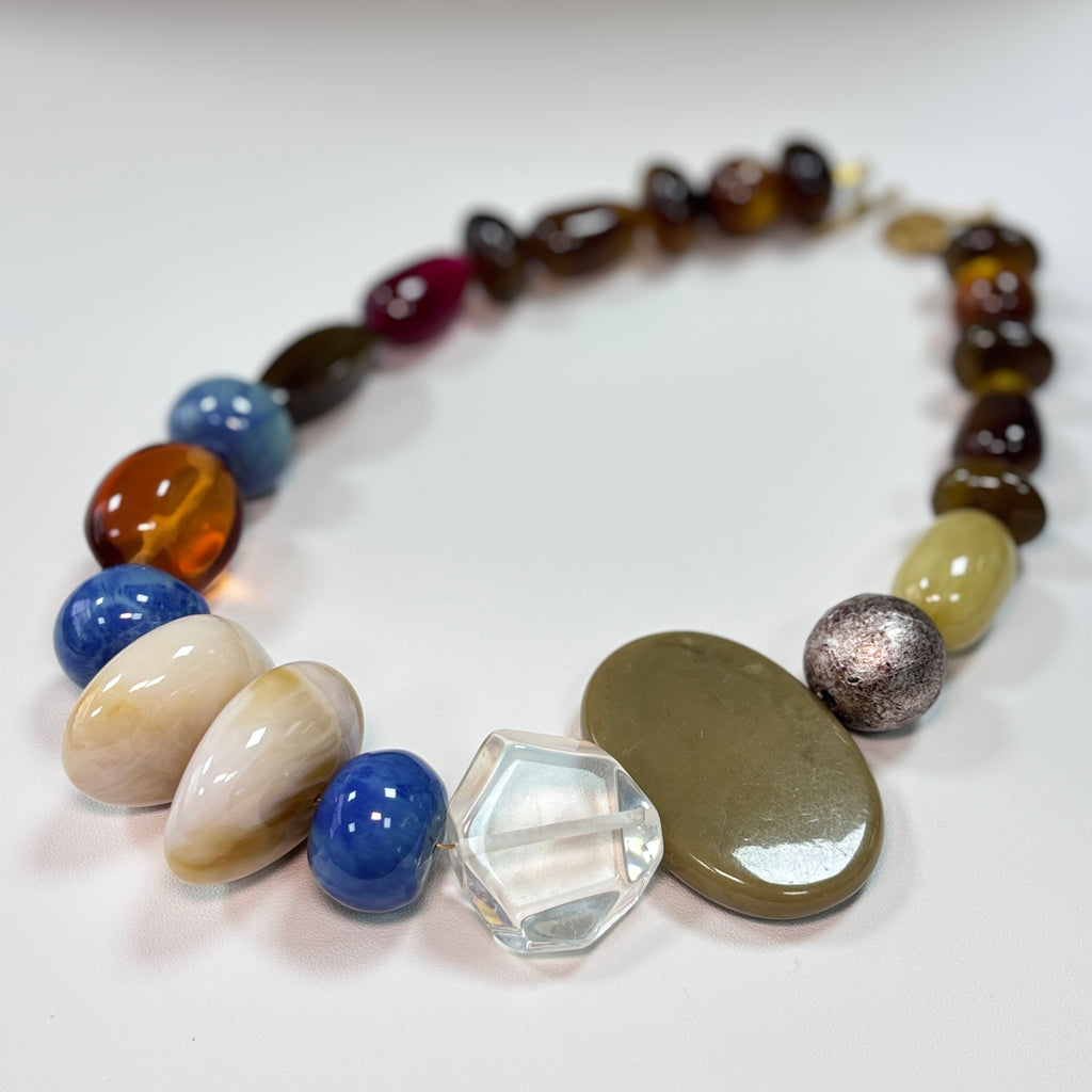 Multicolor Acrylic Bead Necklace – Handmade Statement Jewelry