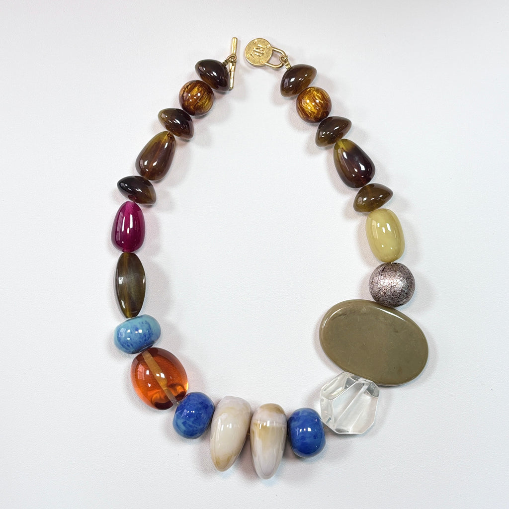 Multicolor Acrylic Bead Necklace – Handmade Statement Jewelry