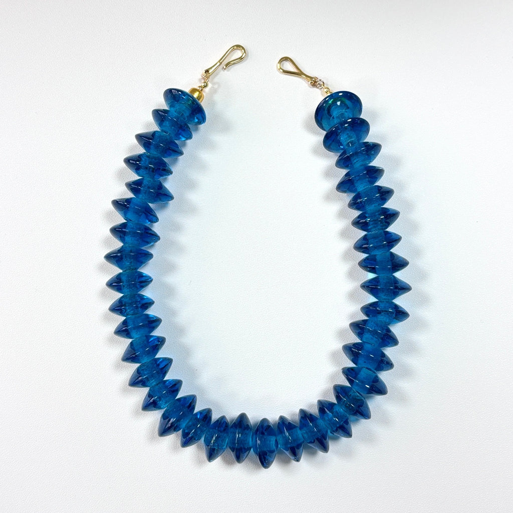 Azure Glow - Blue Glass Beads Necklace