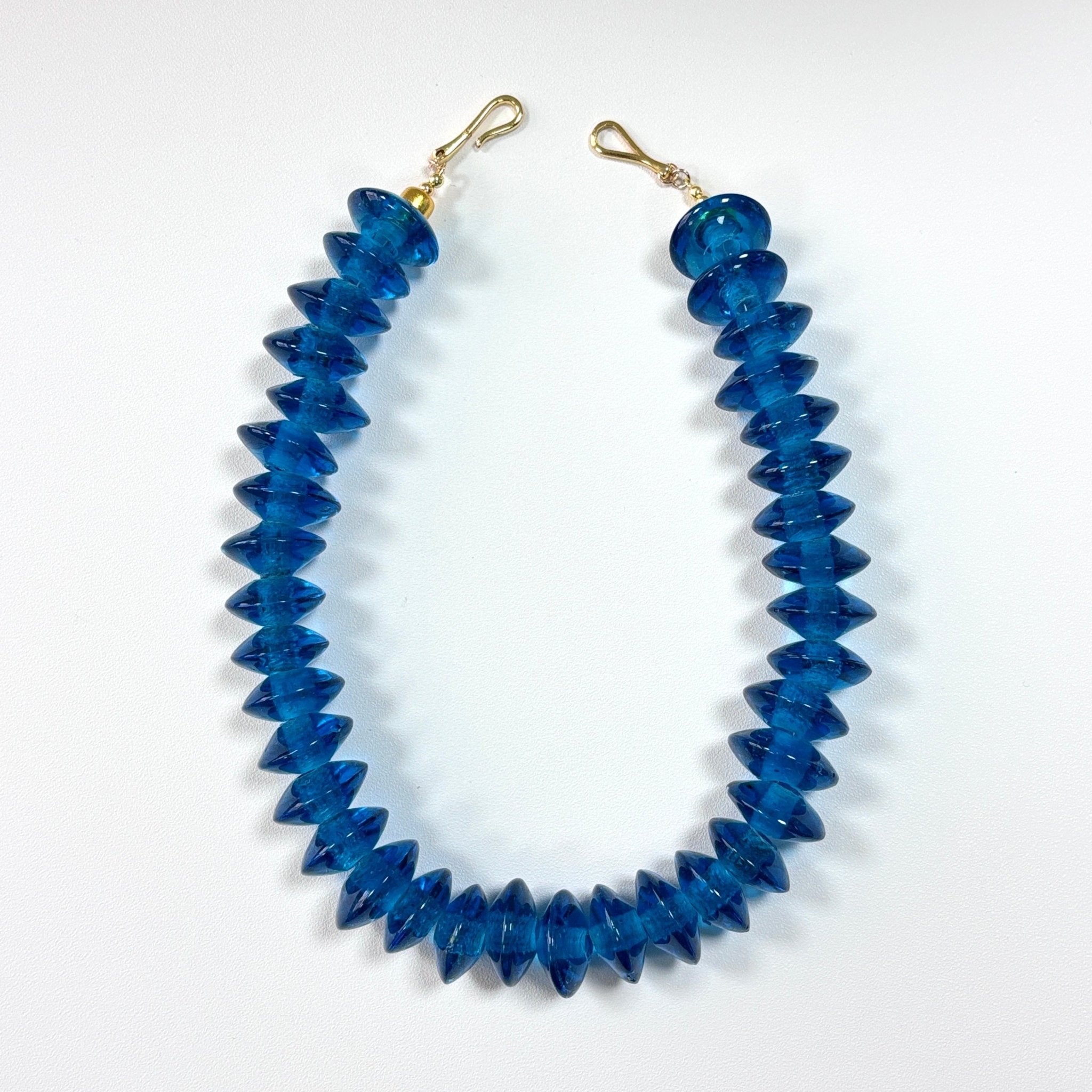Azure Glow - Blue Glass Beads Necklace