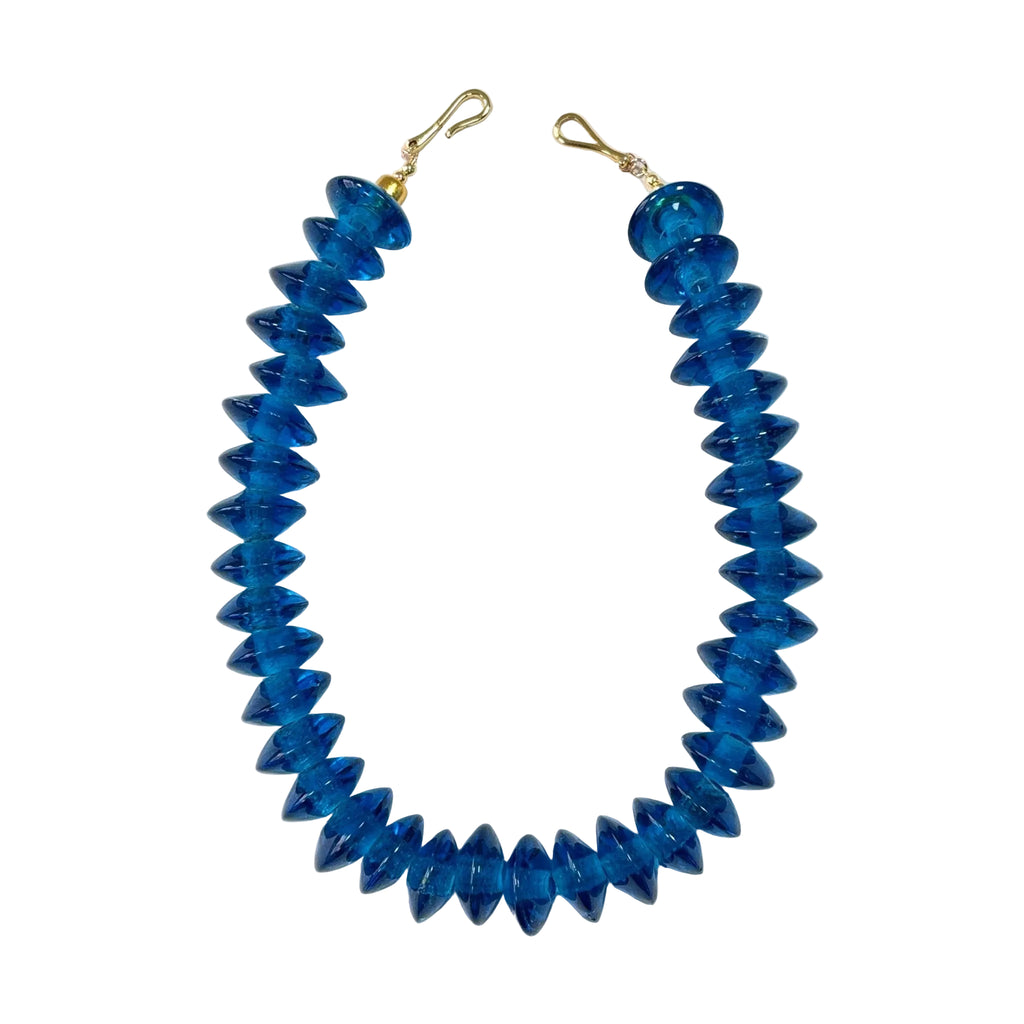 Azure Glow Blue Glass Beads Necklace