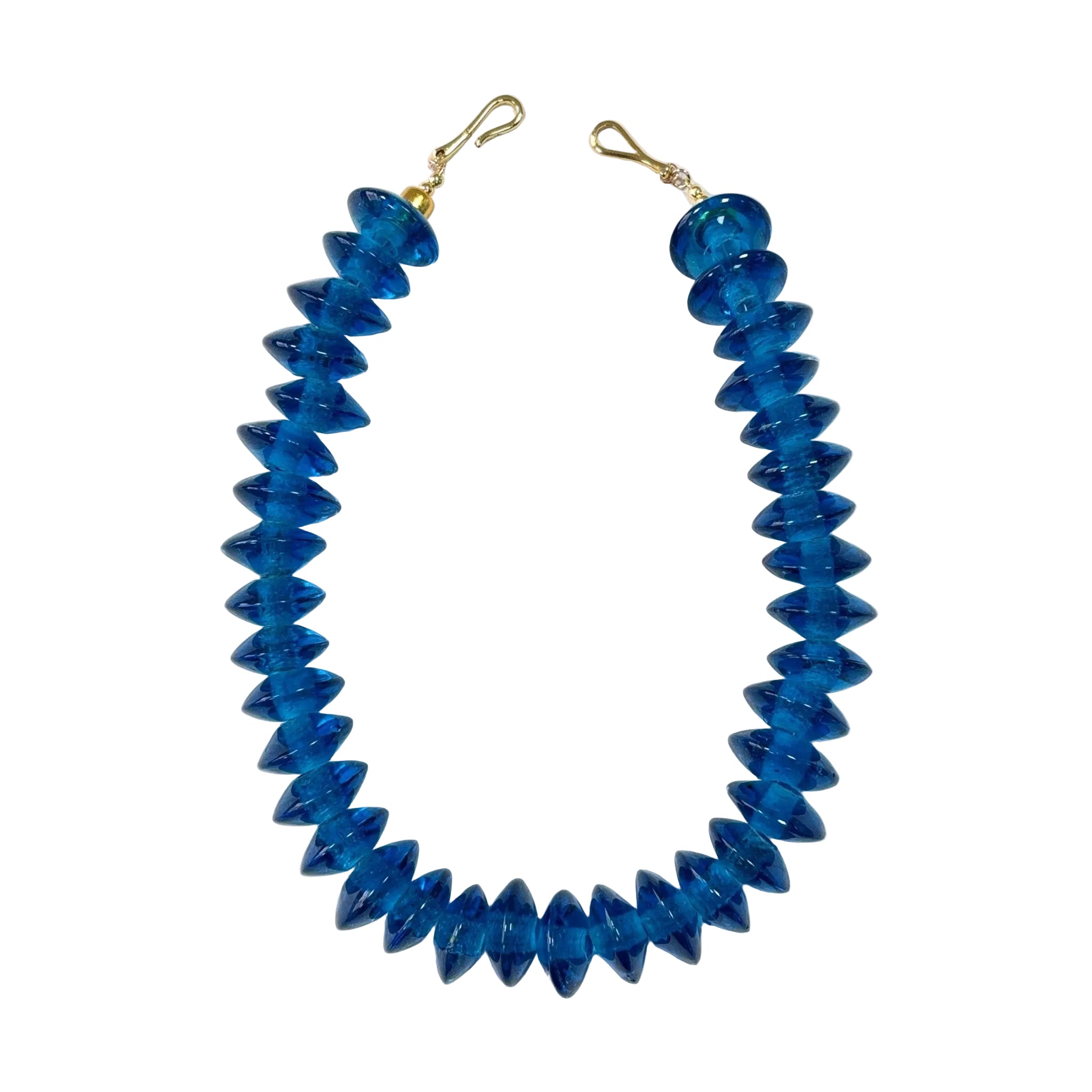 Azure Glow Blue Glass Beads Necklace