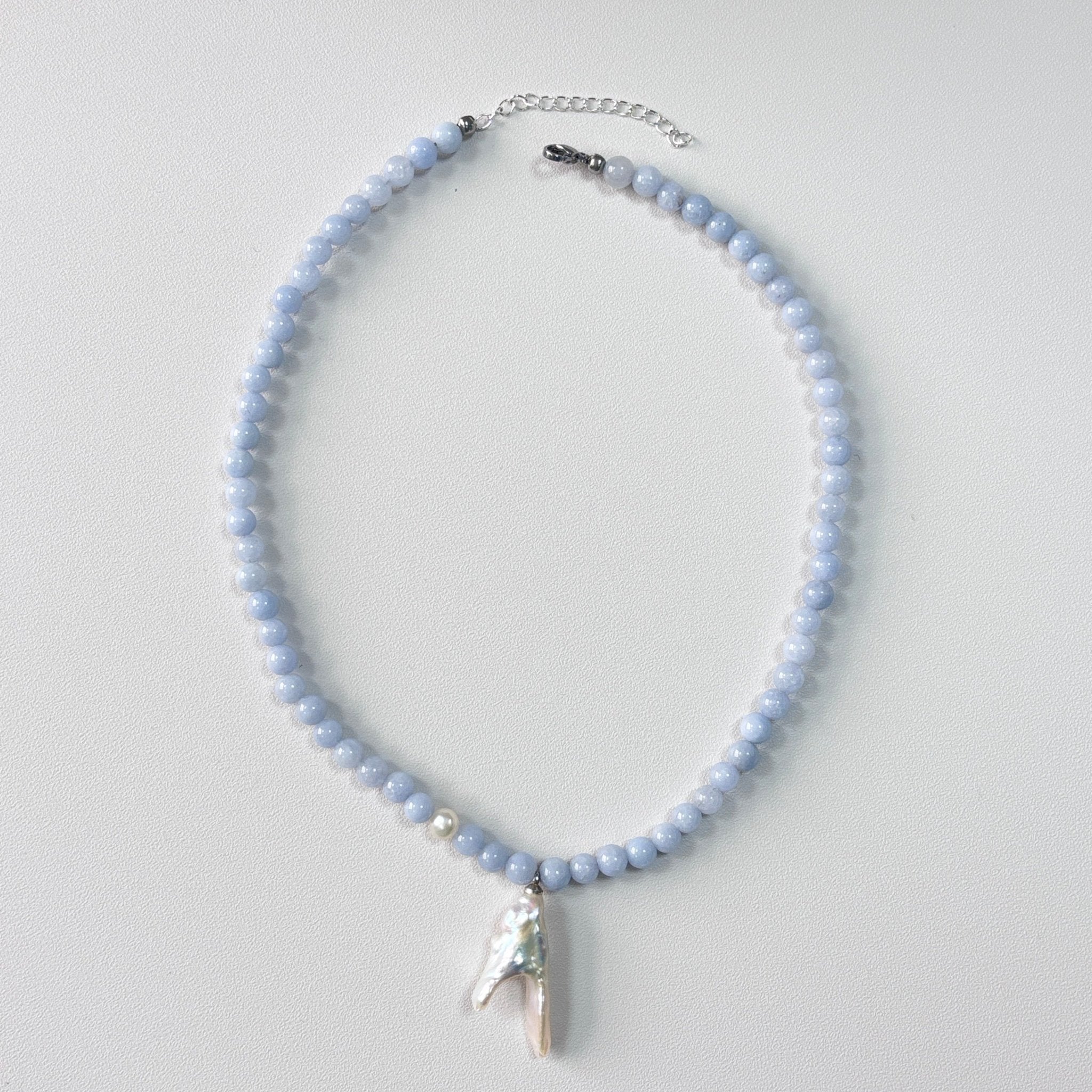 Azure Muse Blue Chalcedony & Freshwater Pearl Necklace