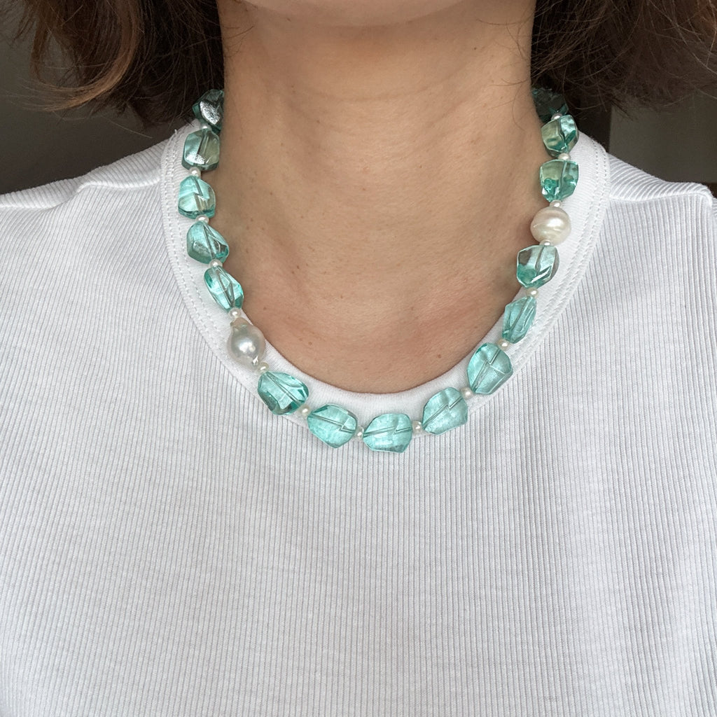 Bloom – Glass Bead & Baroque Pearl Necklace