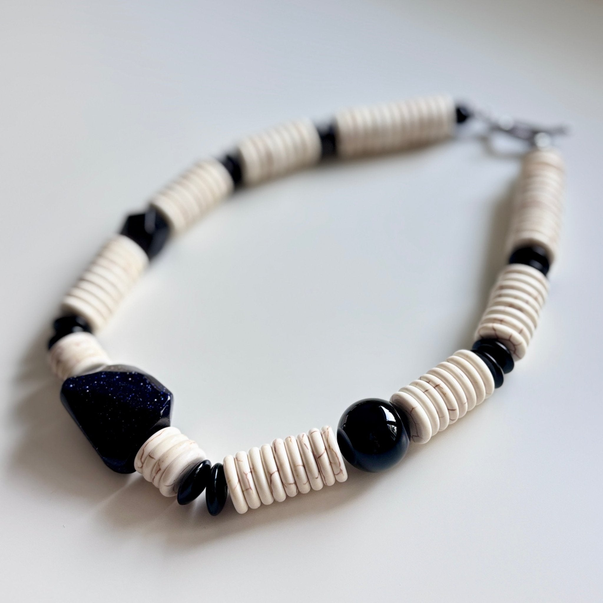 Blue Dune - Turquoise, Agate & Blue Sandstone Necklace