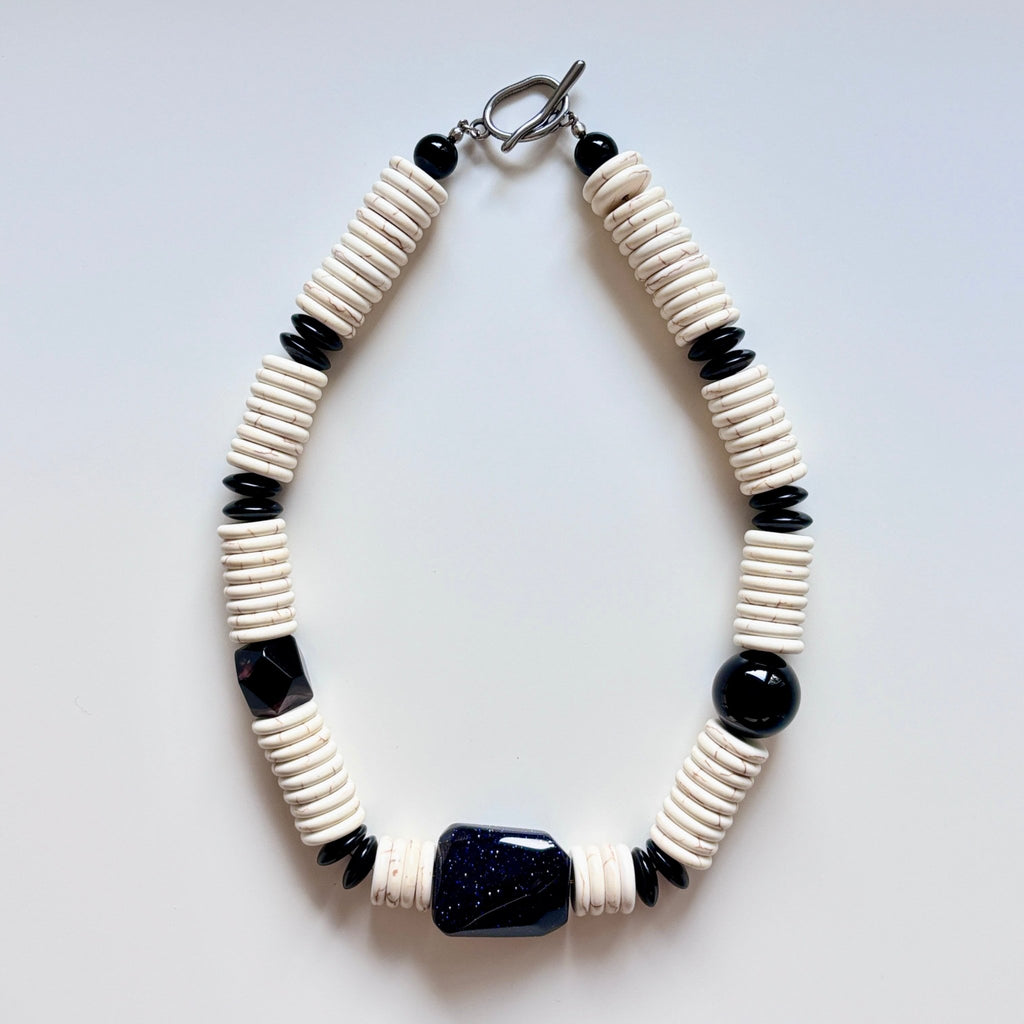 Blue Dune - Turquoise, Agate & Blue Sandstone Necklace