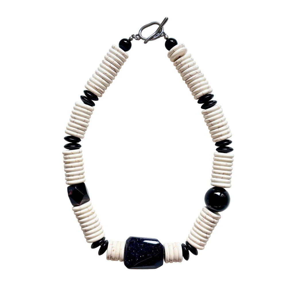 Blue Dune Turquoise, Agate & Blue Sandstone Necklace