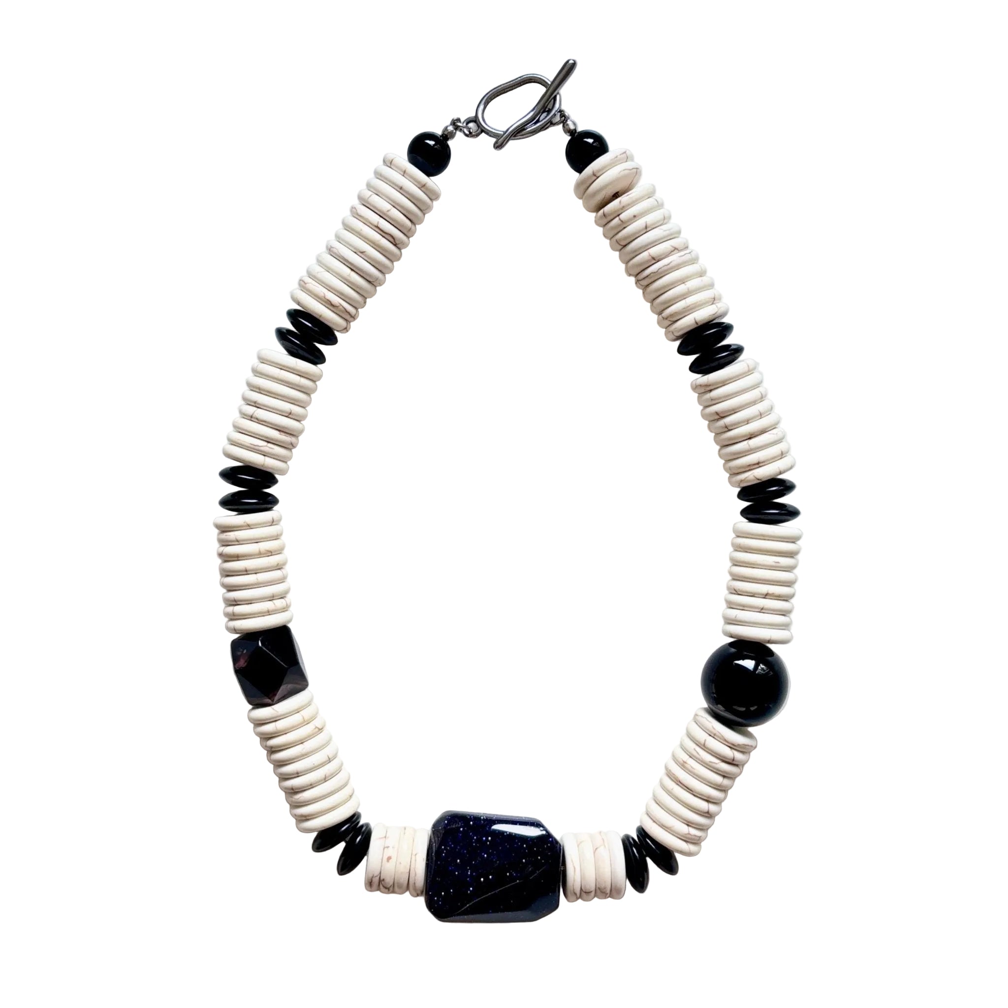 Blue Dune Turquoise, Agate & Blue Sandstone Necklace