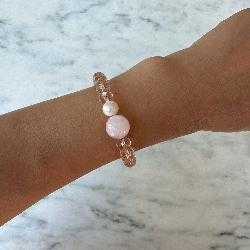 Model wearing Blush Glow Bracelet