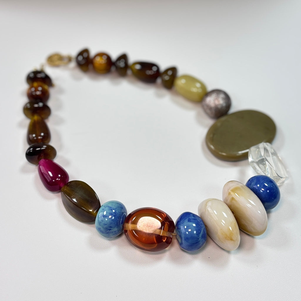 Carnival Bloom - Multicolor Acrylic Bead Necklace