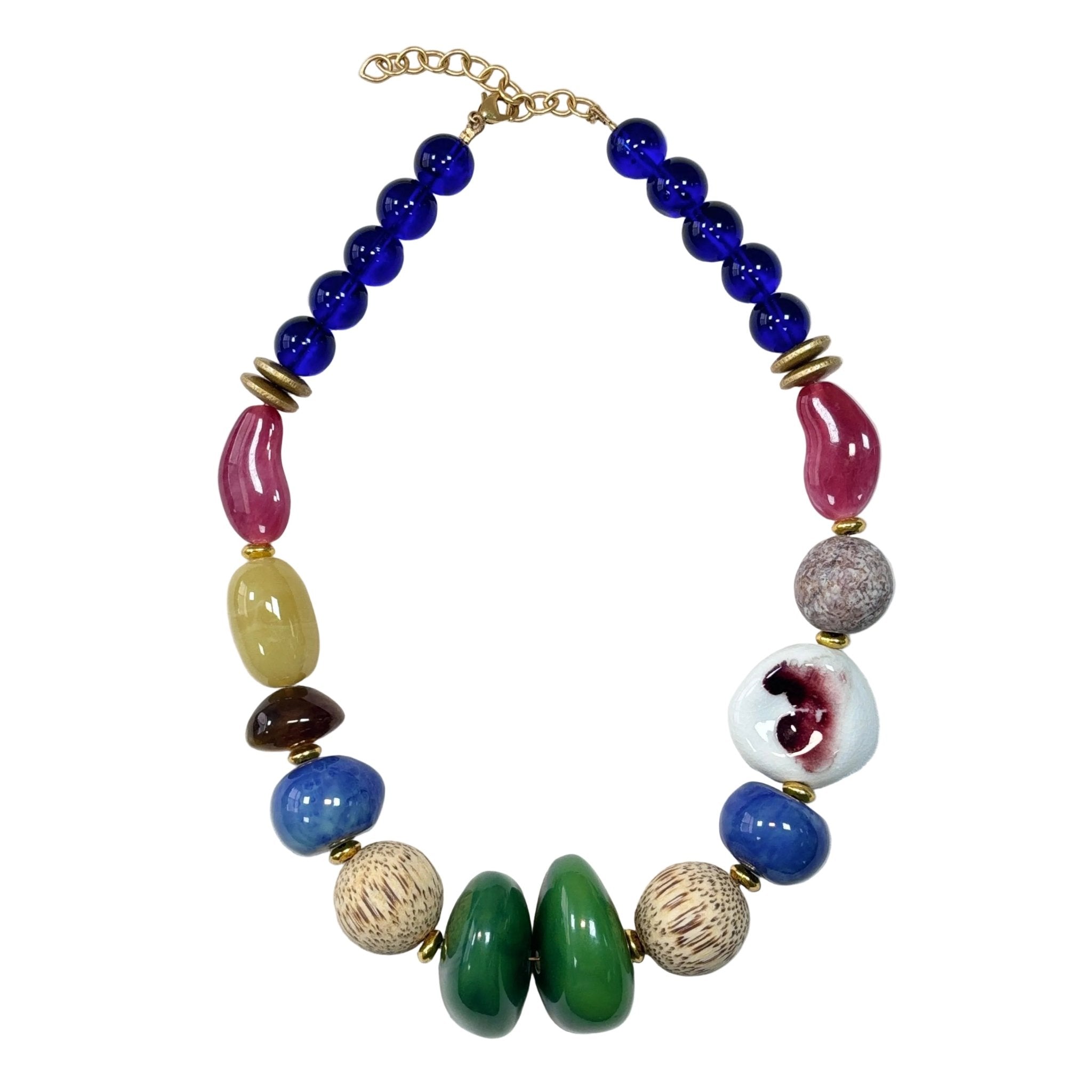 Carnival Bloom Multicolor Acrylic Bead Necklace Tropical