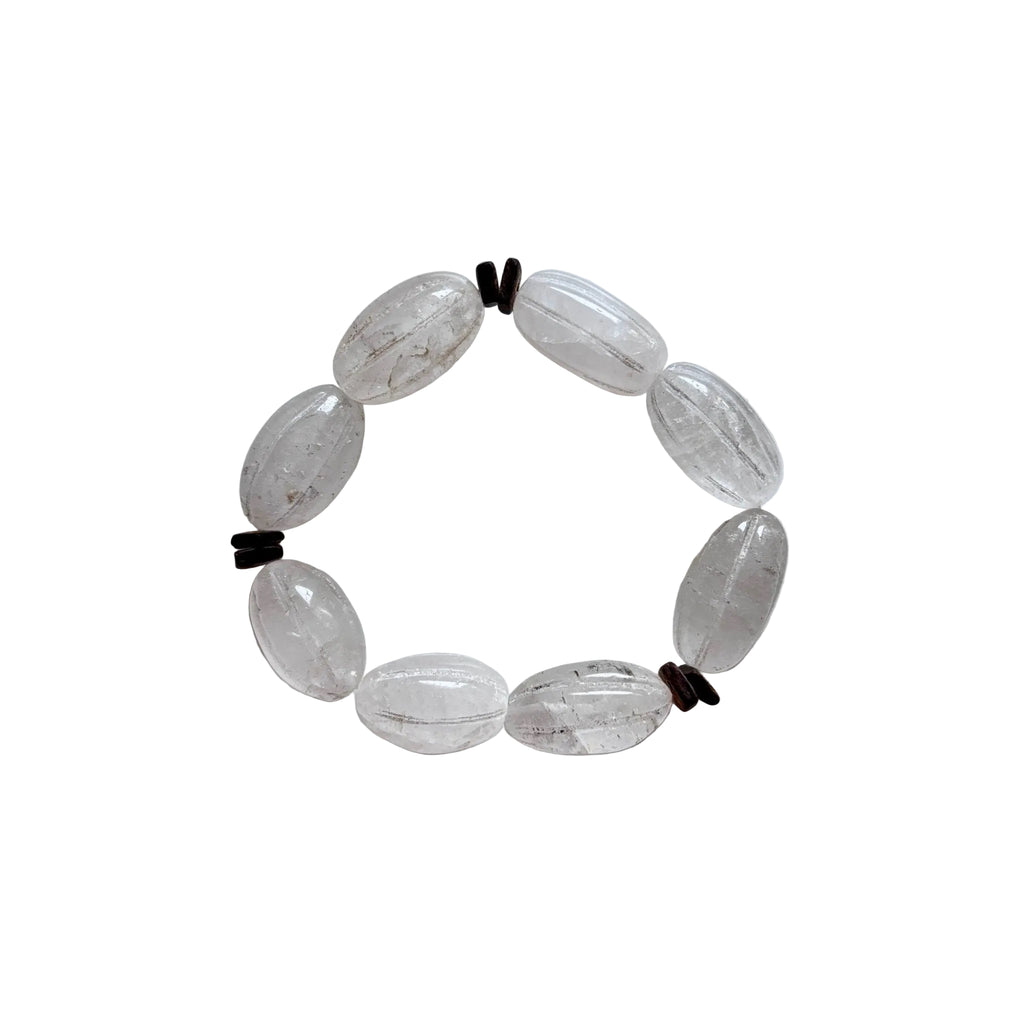 Detail of Clear Aura Natural Crystal Bracelet