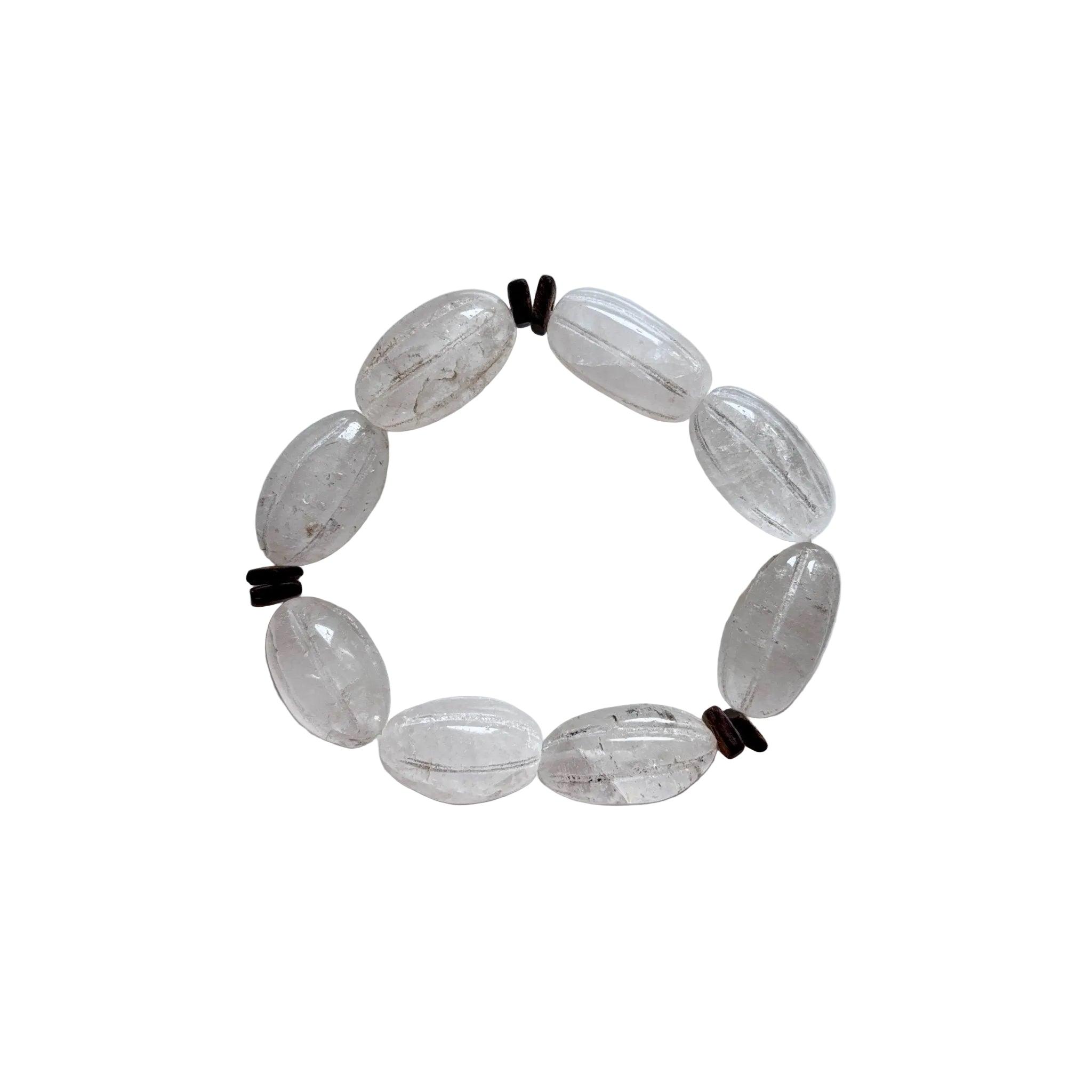 Detail of Clear Aura Natural Crystal Bracelet