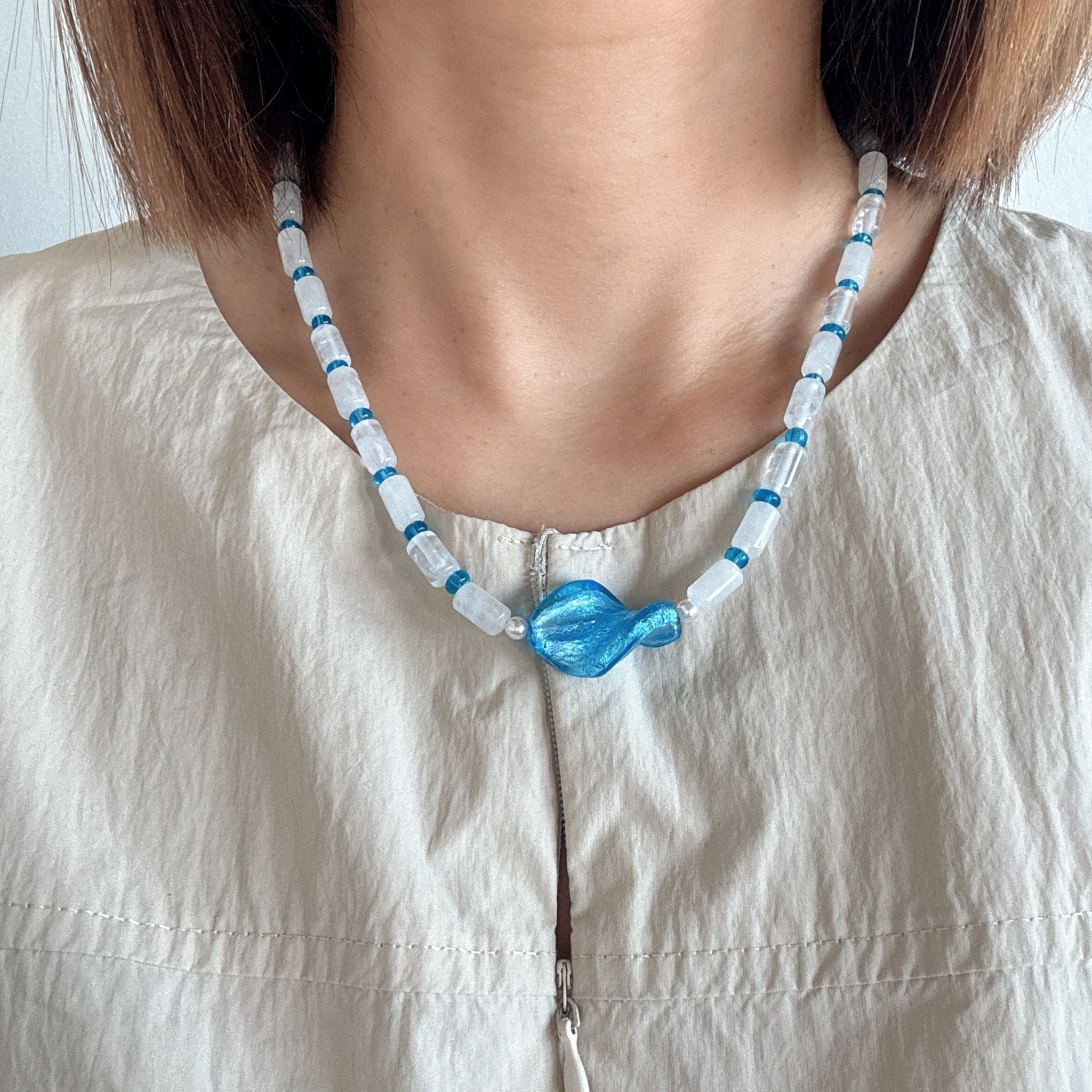 Model wearing Crystal Coast Necklace