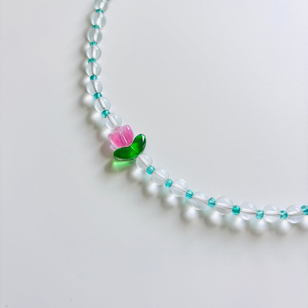 Detail of Crystal Flower Necklace