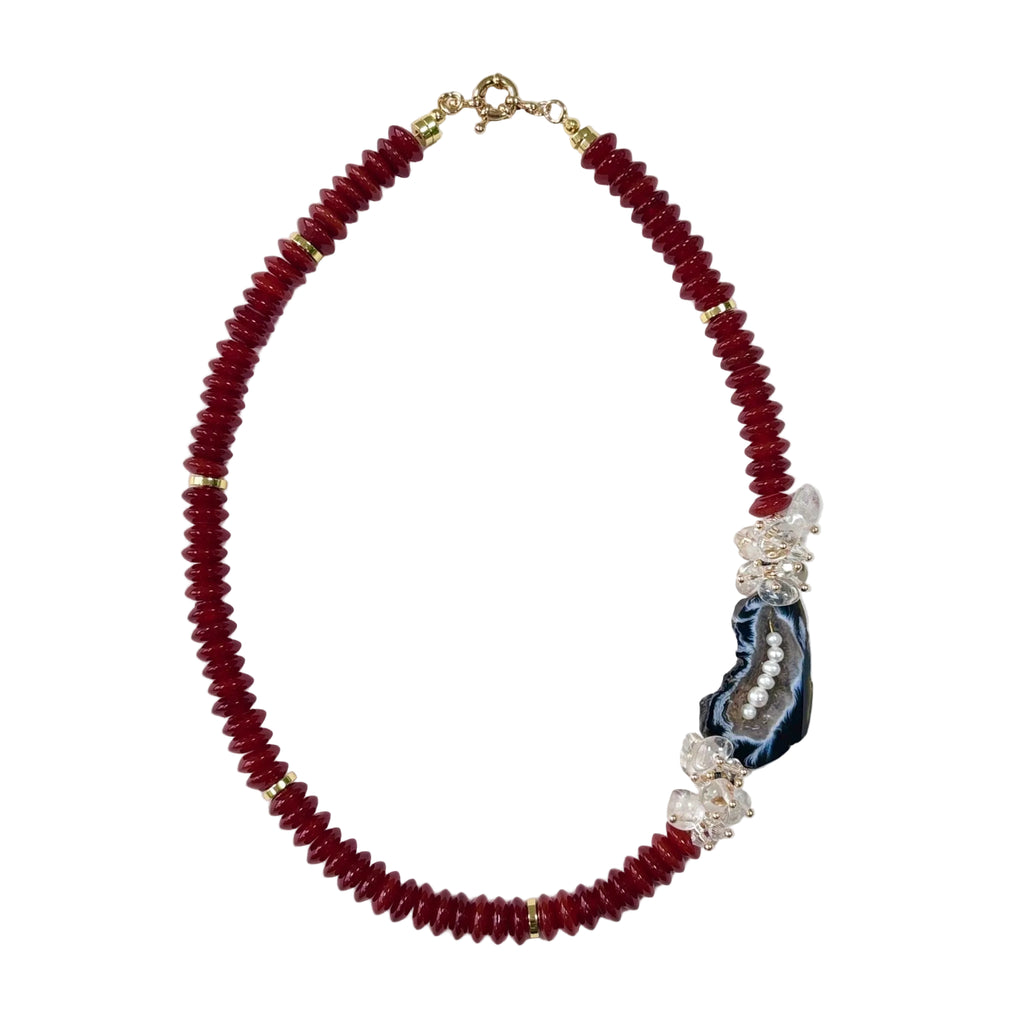 Crystal Tide Agate & Pearl Necklace