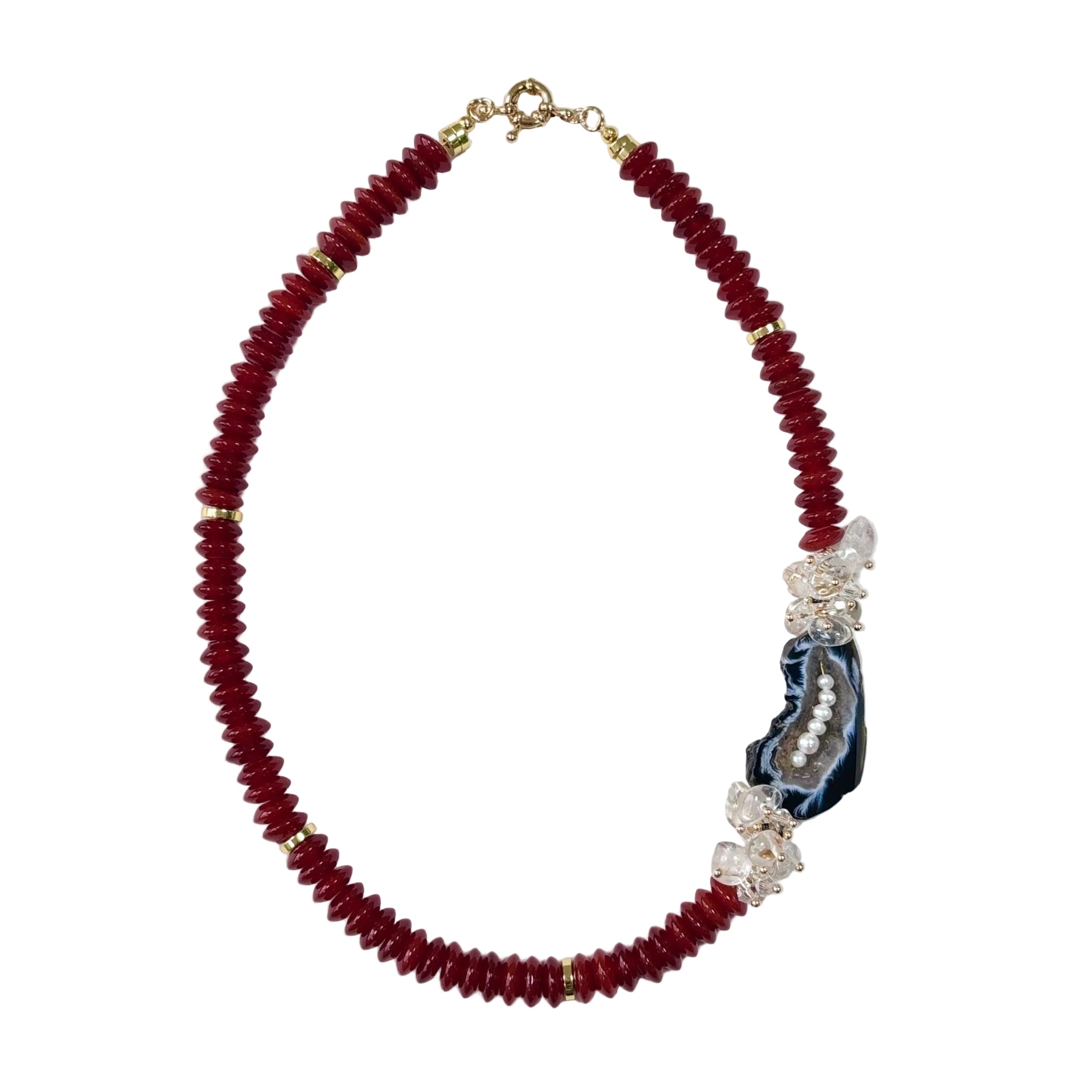 Crystal Tide Agate & Pearl Necklace