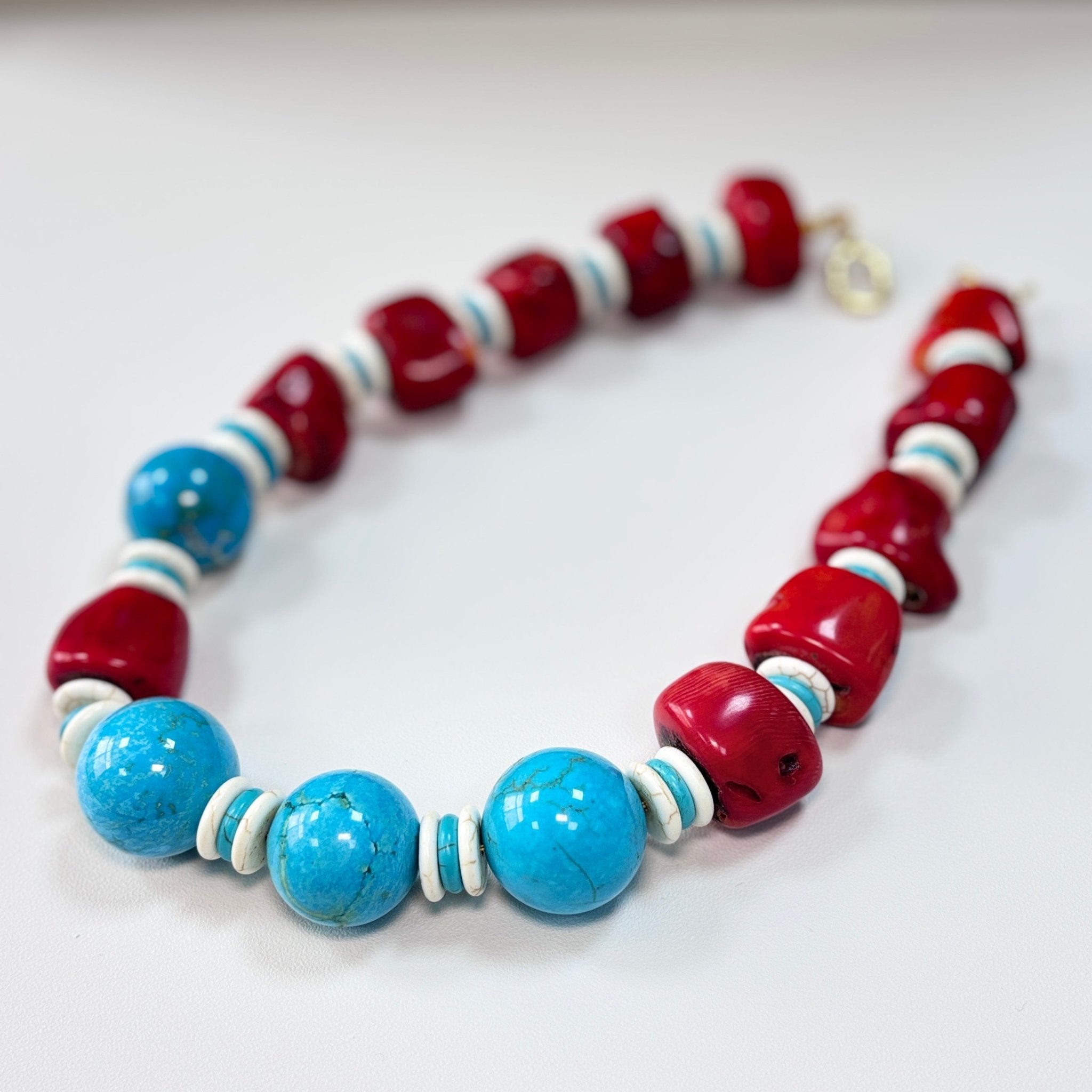 Desert Bloom - Coral & Turquoise Necklace