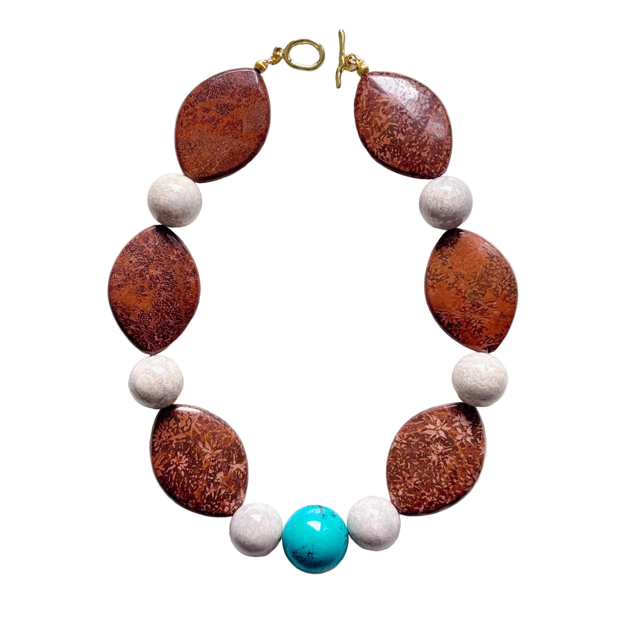 Desert Earth Brown Jasper & Turquoise Necklace