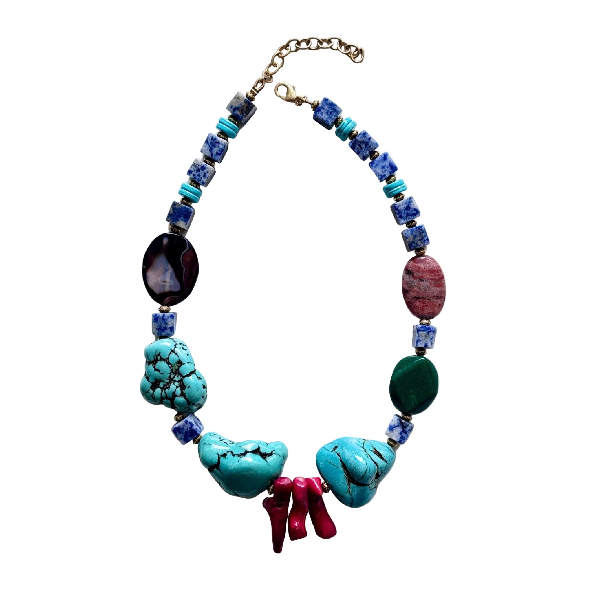 Desert Flower Turquoise & Lapis Lazuli Necklace