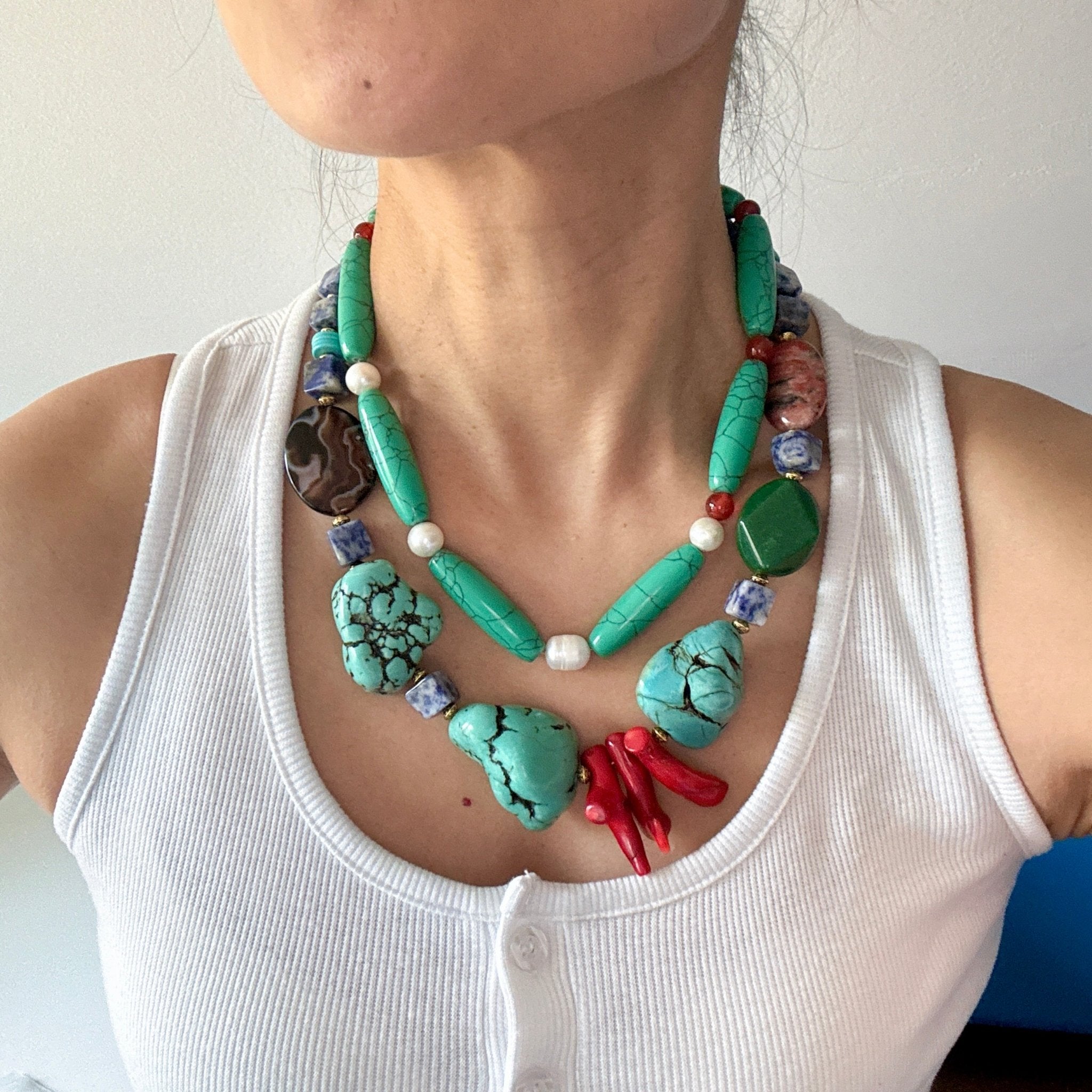 Desert Sky - Turquoise & Lapis Lazuli Necklace