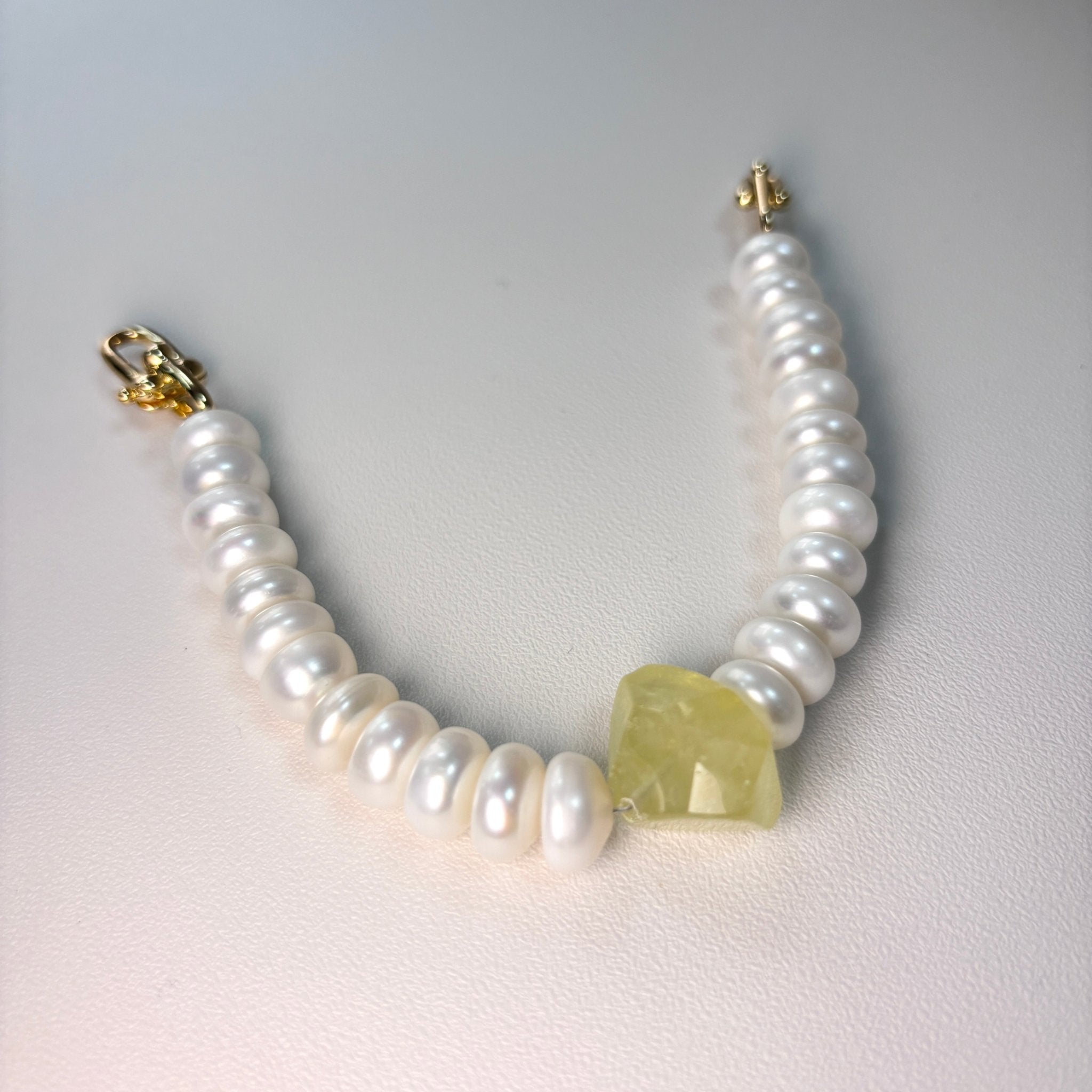 Earth Light - Freshwater Pearl & Natural Stone Bracelet