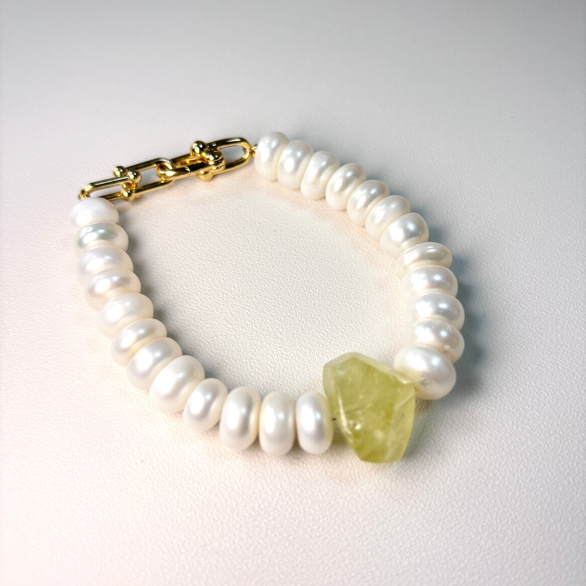 Earth Light - Freshwater Pearl & Natural Stone Bracelet