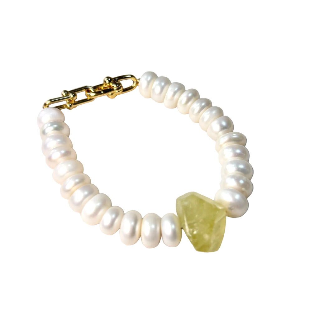 Earth Light Freshwater Pearl & Natural Stone Bracelet