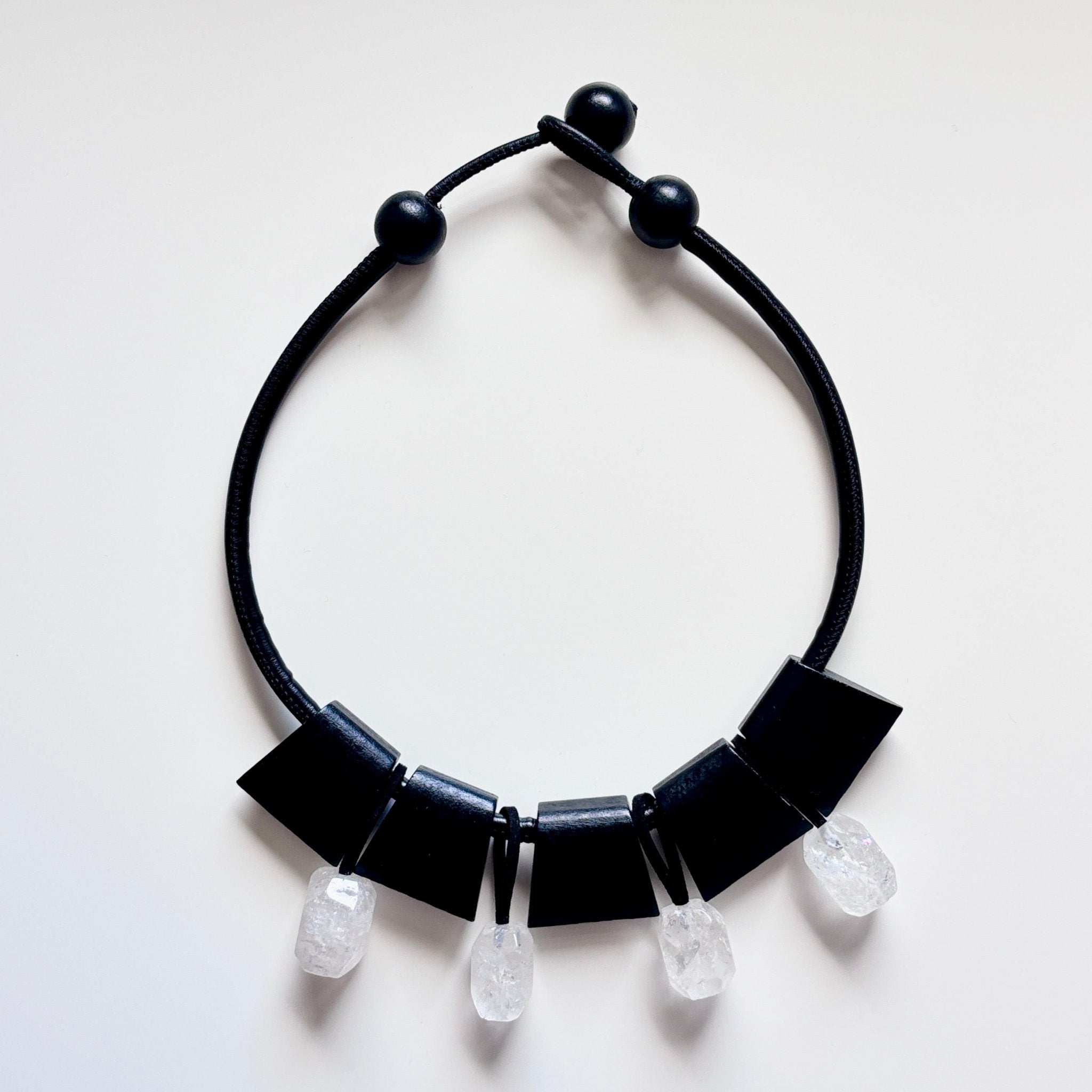 Earth Light - Wood and Crystal Pendant Necklace