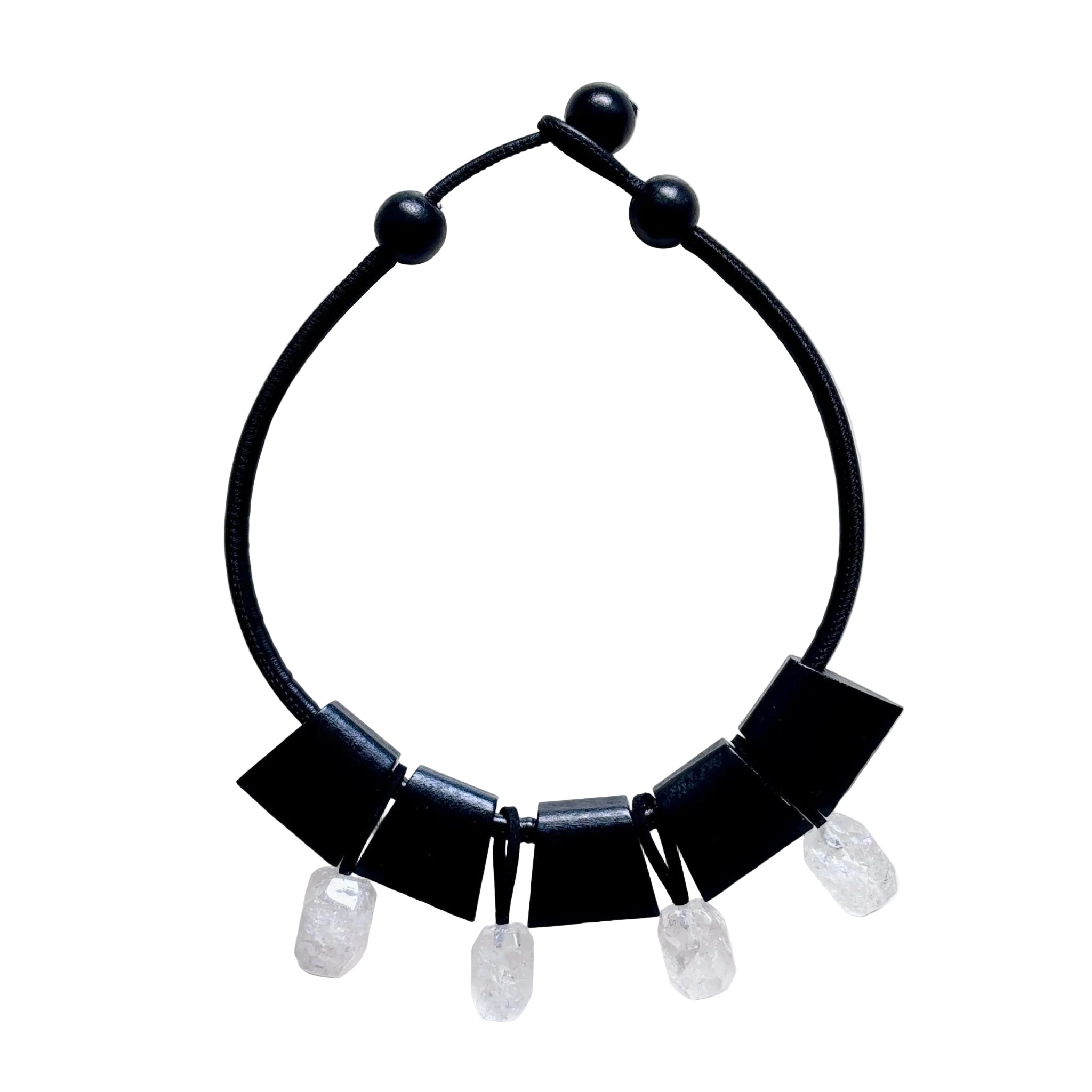 Earth Light Wood and Crystal Pendant Necklace