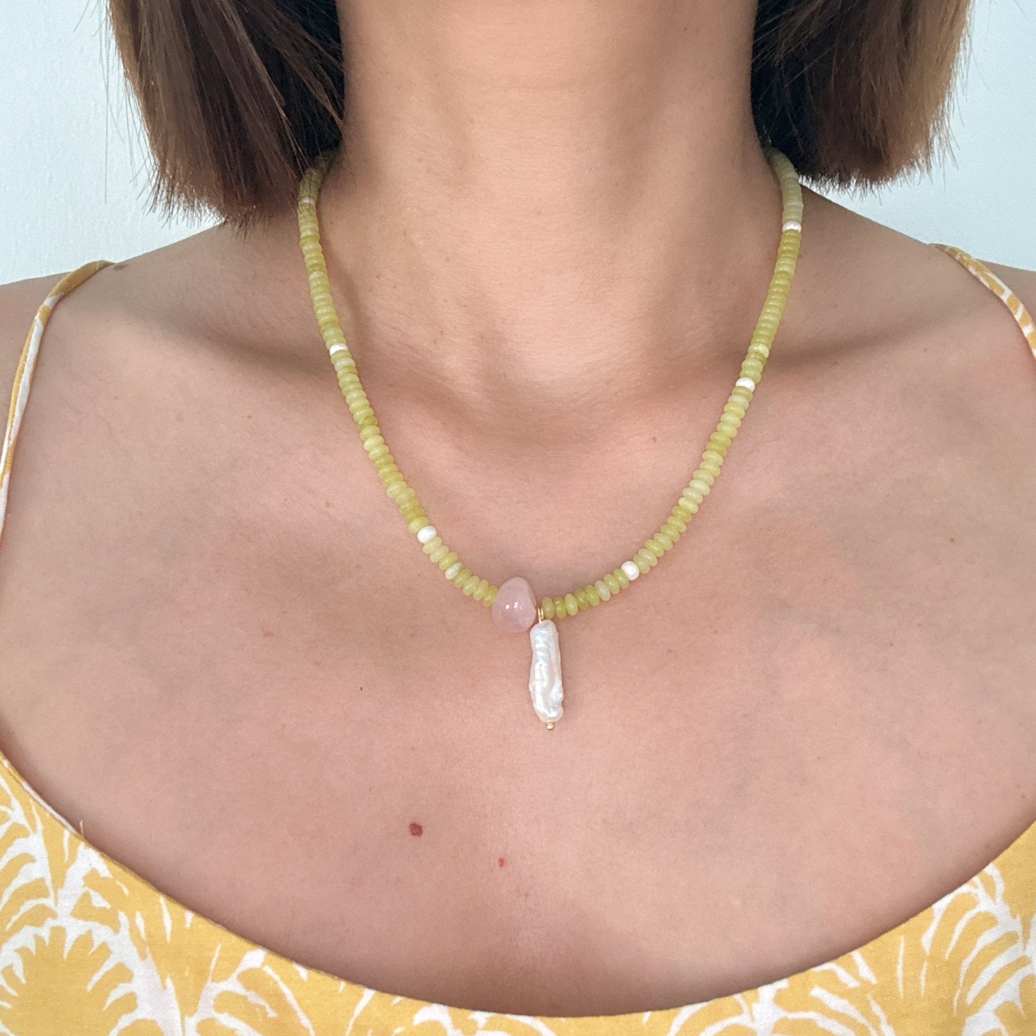 Model wearing Lemon Gelato Necklace