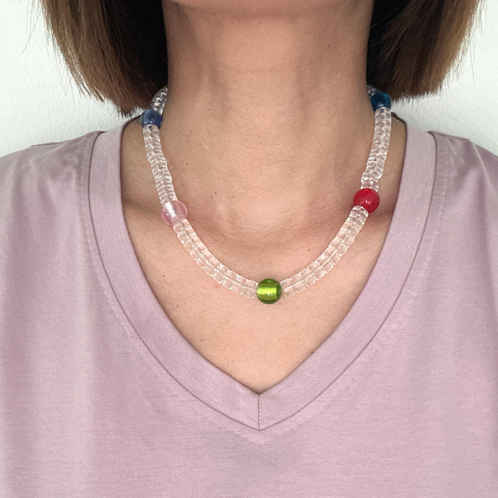 Model wearing Glass Garden Necklace