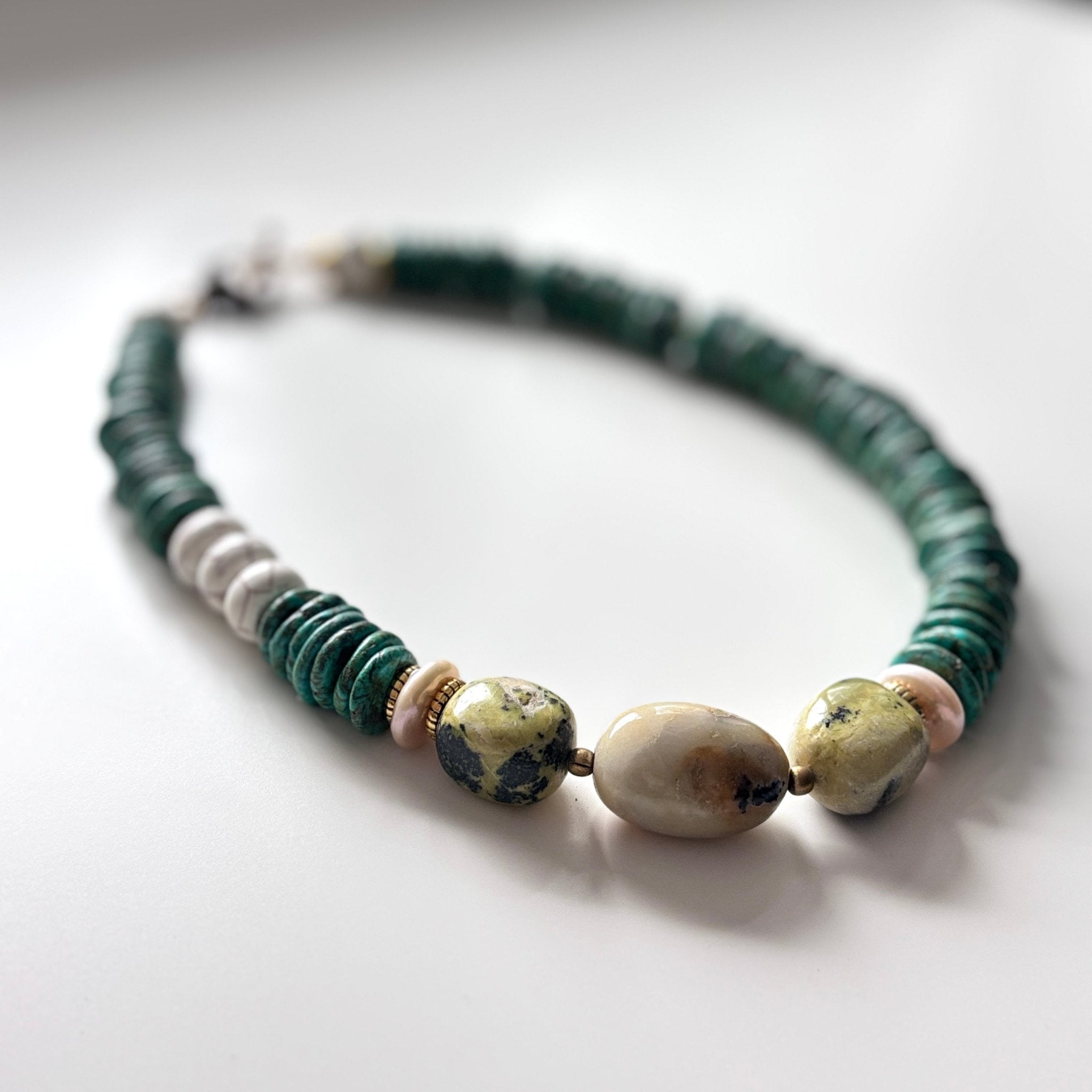 Lagoon Harmony - Turquoise, Ocean Jasper & Jade Necklace