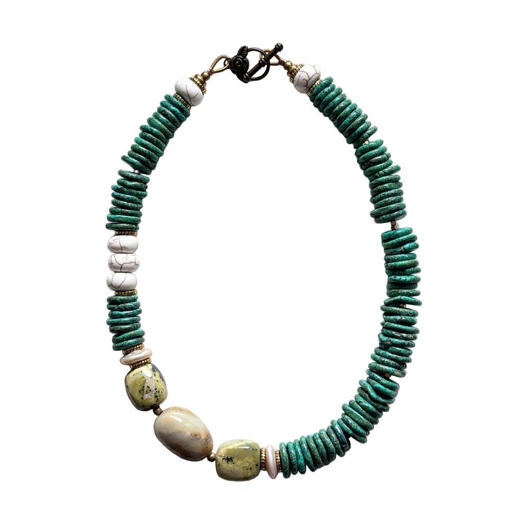 Lagoon Harmony Turquoise, Ocean Jasper & Jade Necklace