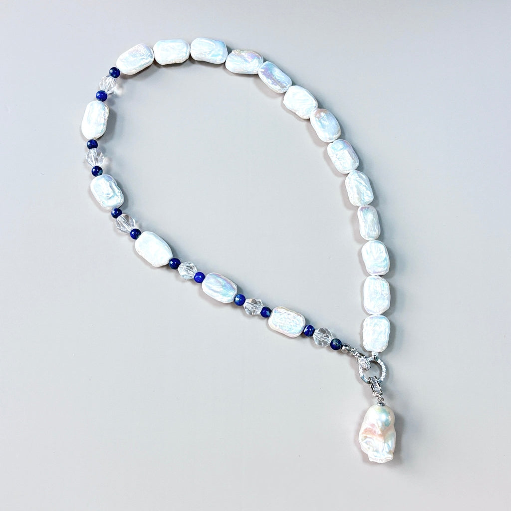 Front of Moon Tide Pearl Necklace