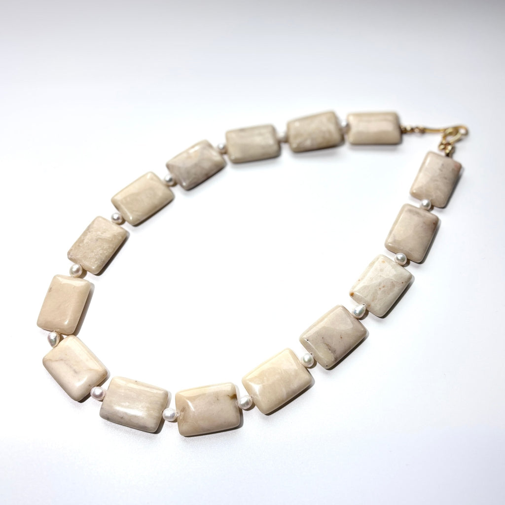 Moonlight Glow - Opal & Freshwater Pearl Necklace