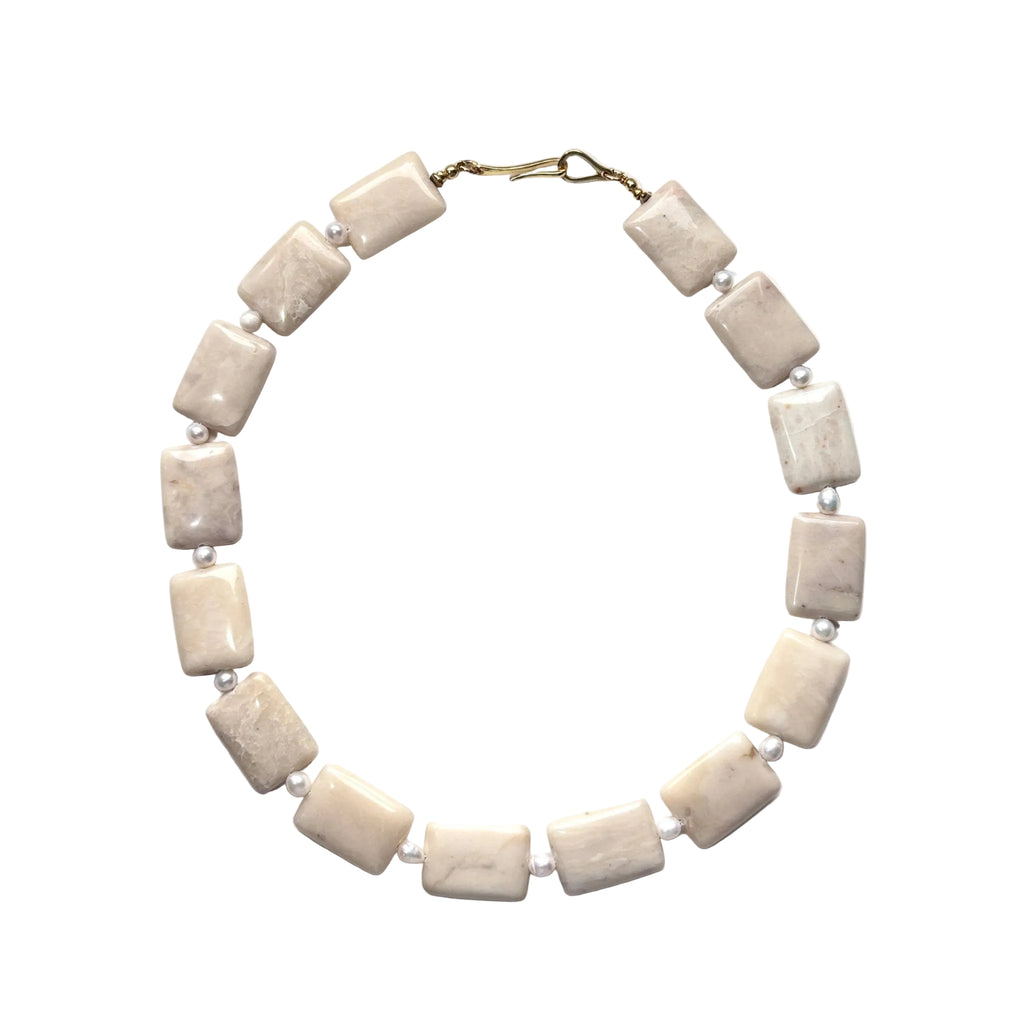Moonlight Glow Opal & Freshwater Pearl Necklace