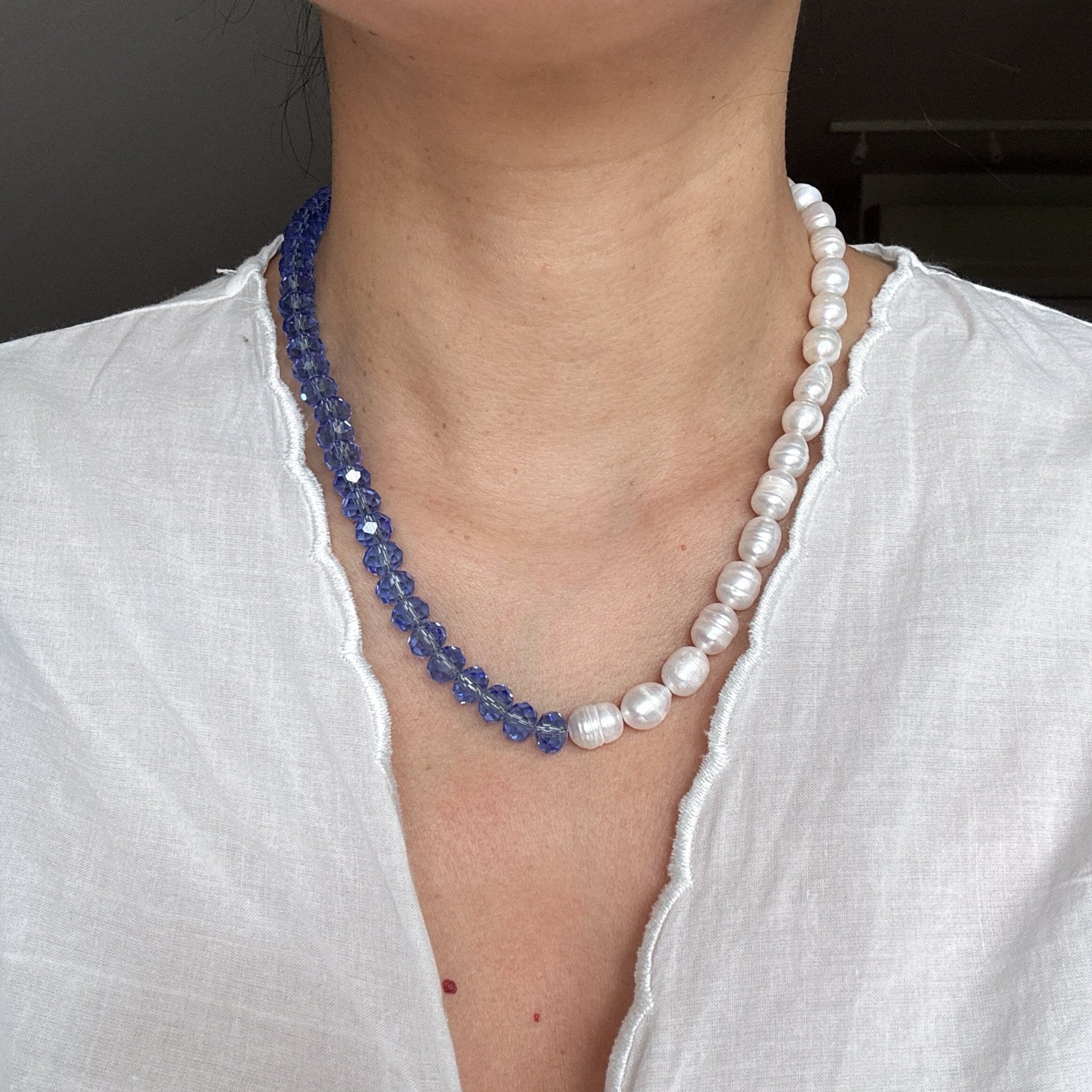 Model wearing Night Sky Ocean Glow Necklace
