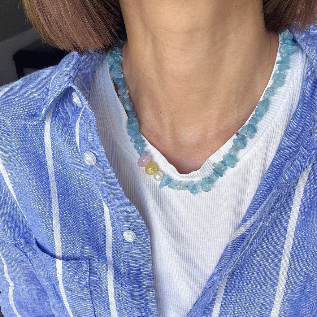 Model wearing Ocean Bloom Necklace