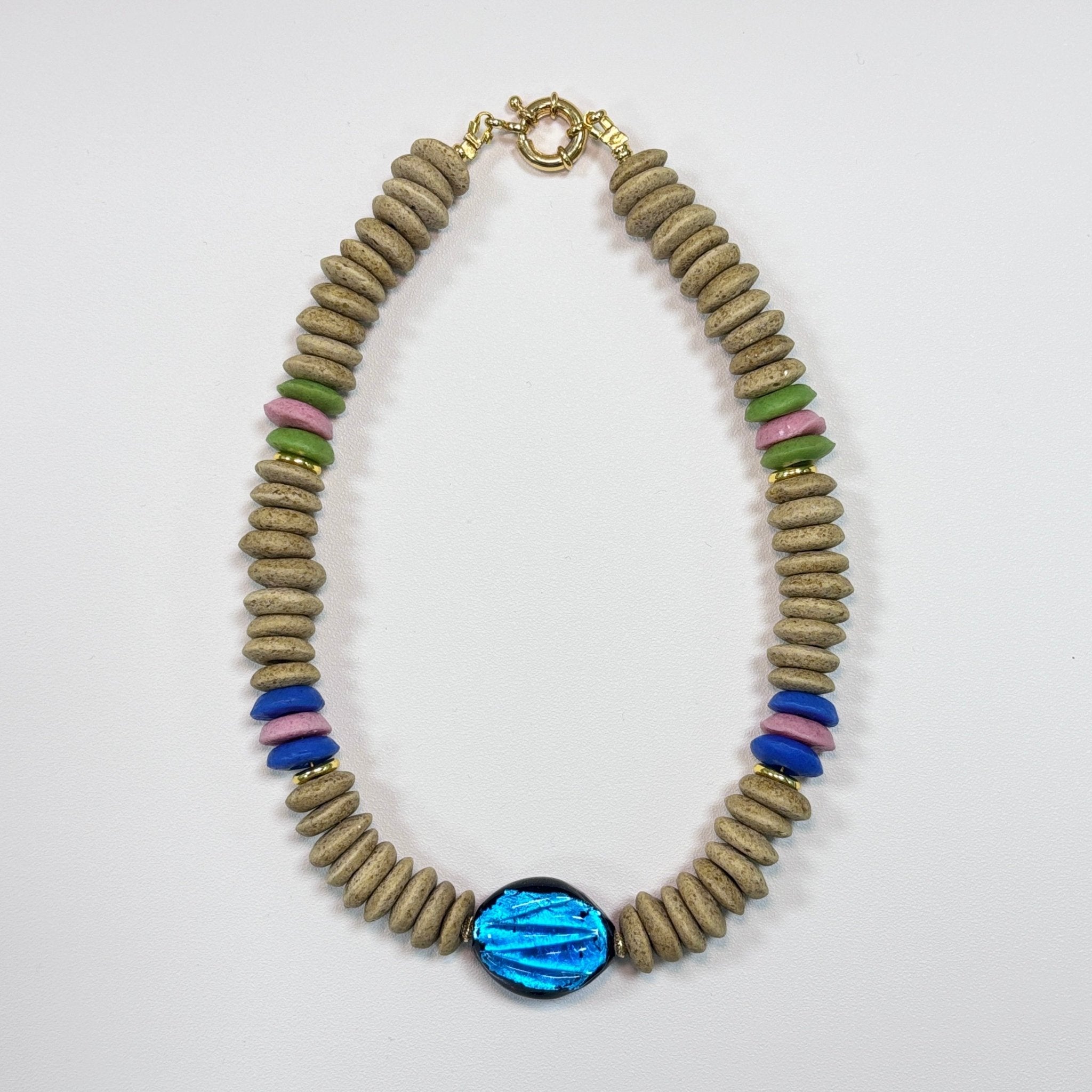 Ocean Ember - Glass Bead Necklace
