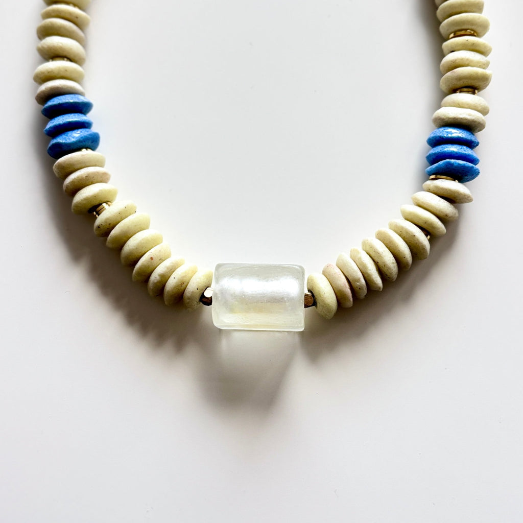 Detail of Ocean Mist Glass Bead Necklace